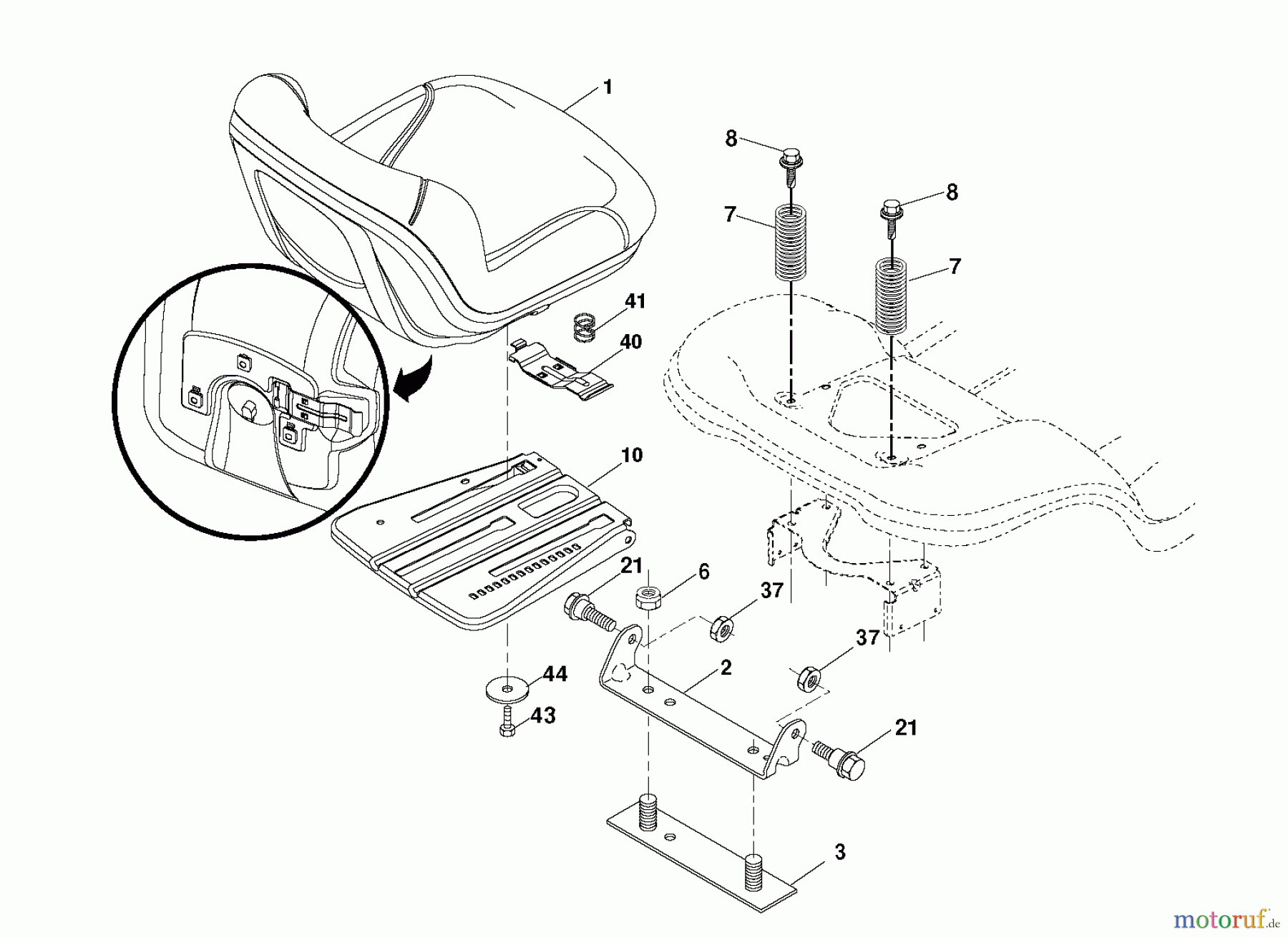 Jonsered Rasen und Garten Traktoren LT2223 A2 (96041004001) - Jonsered Lawn & Garden Tractor (2007-05) SEAT