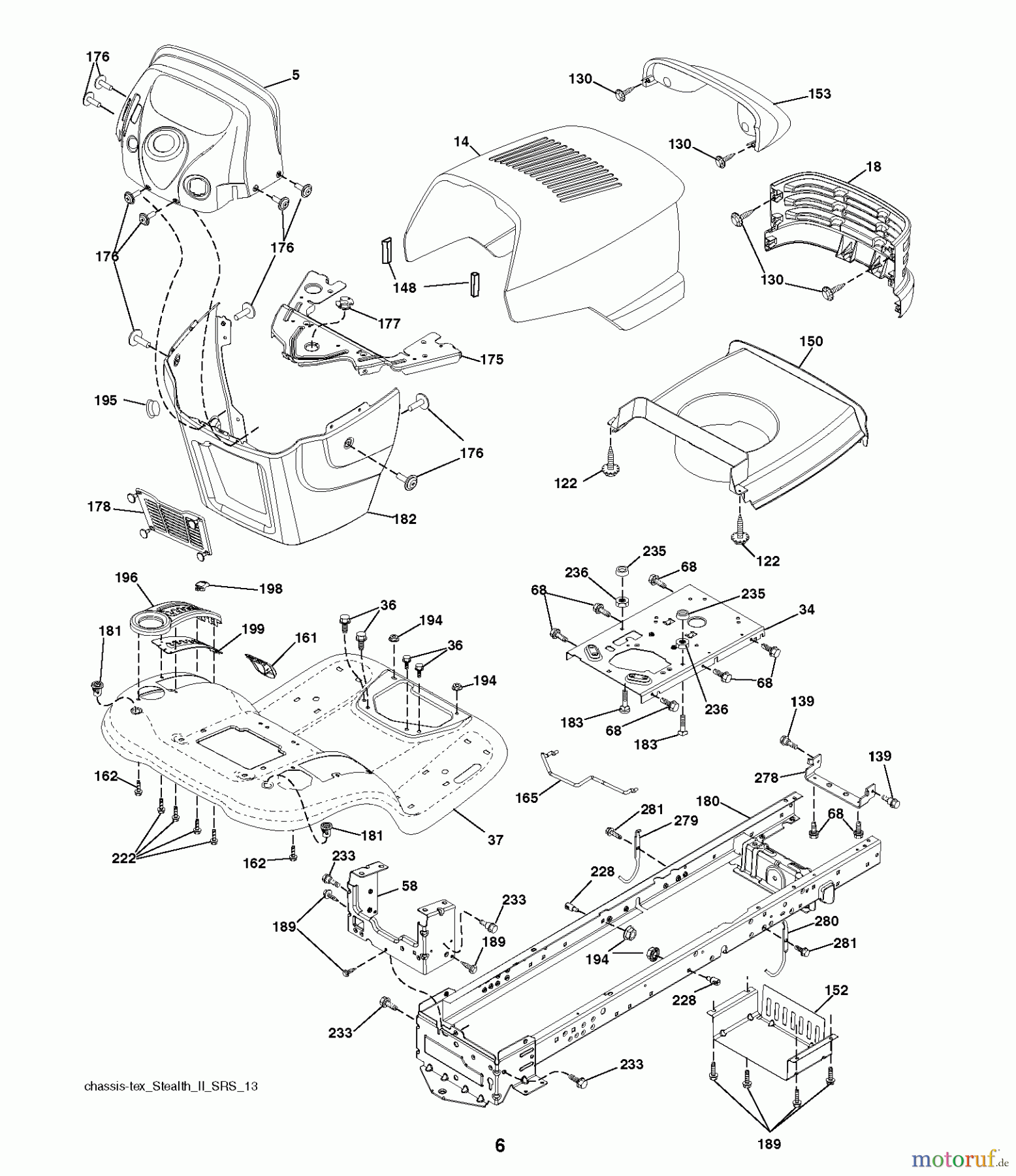  Jonsered Rasen  und Garten Traktoren LT2223 A2 (96041004002) - Jonsered Lawn & Garden Tractor (2008-01) CHASSIS ENCLOSURES