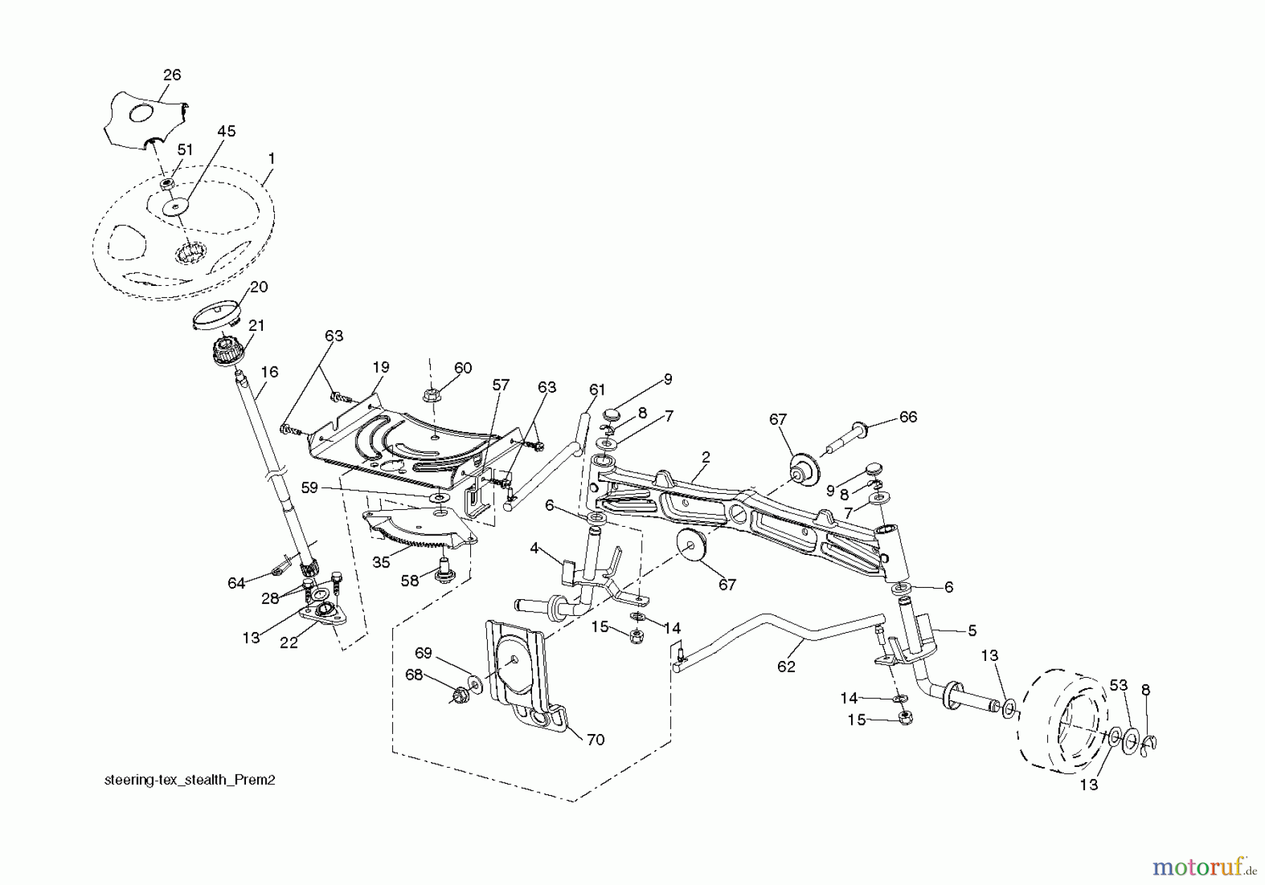 Jonsered Rasen und Garten Traktoren LT2223 A2 (96041004002) - Jonsered Lawn & Garden Tractor (2008-01) STEERING