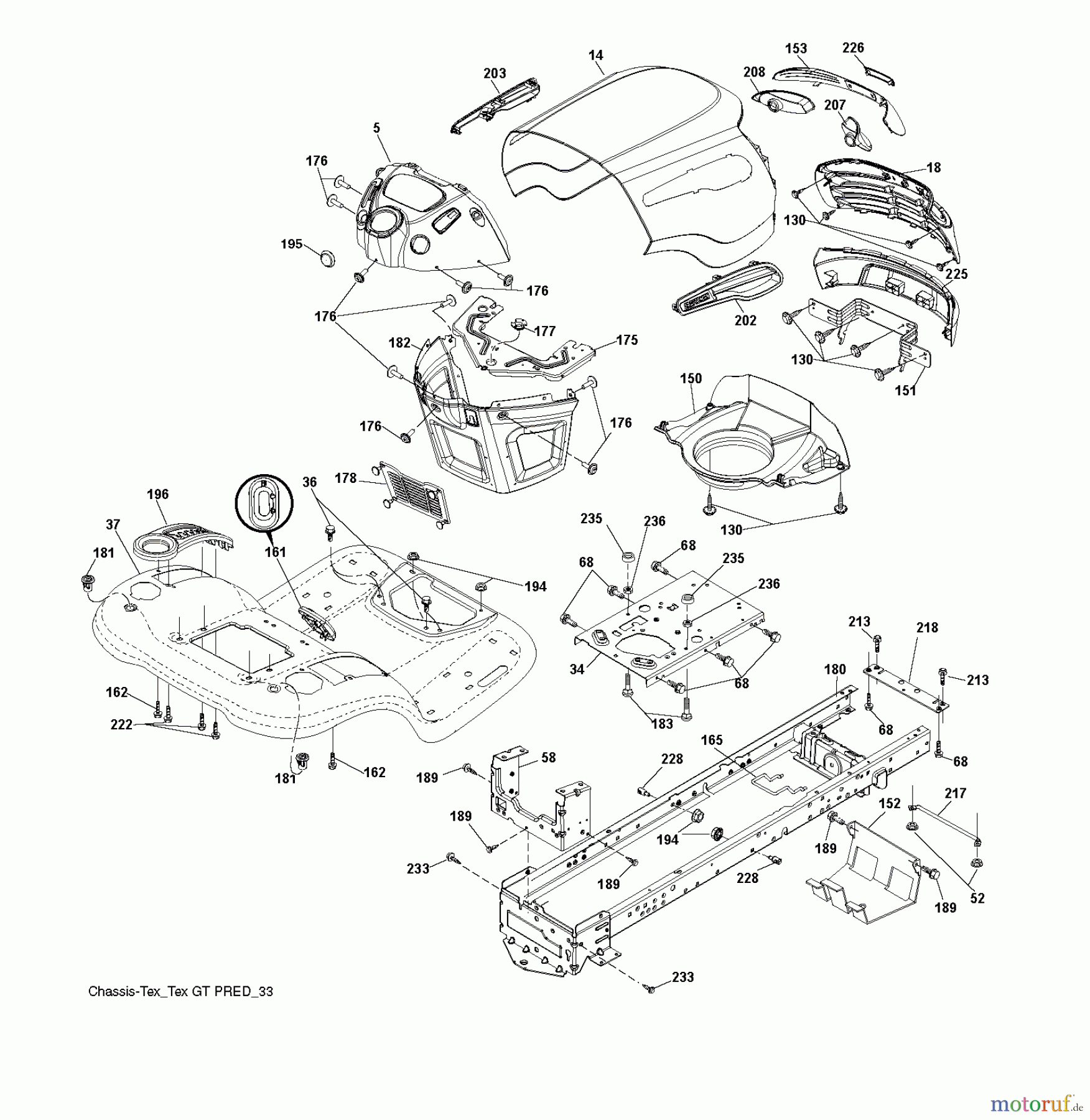 Jonsered Rasen und Garten Traktoren LT2223 A2 (96041011000) - Jonsered Lawn & Garden Tractor (2009-01) CHASSIS ENCLOSURES