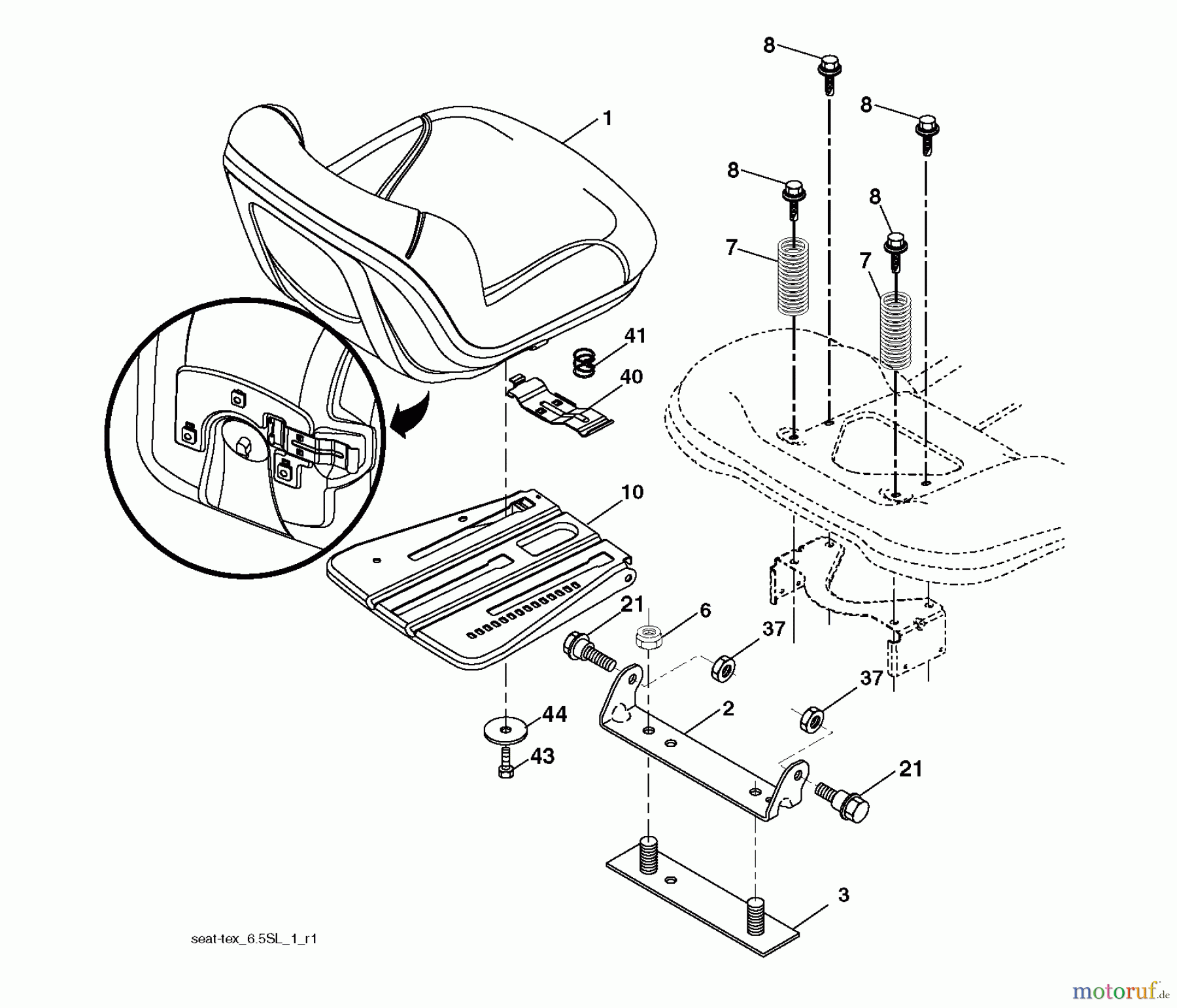  Jonsered Rasen  und Garten Traktoren LT2223 A2 (96041011000) - Jonsered Lawn & Garden Tractor (2009-01) SEAT