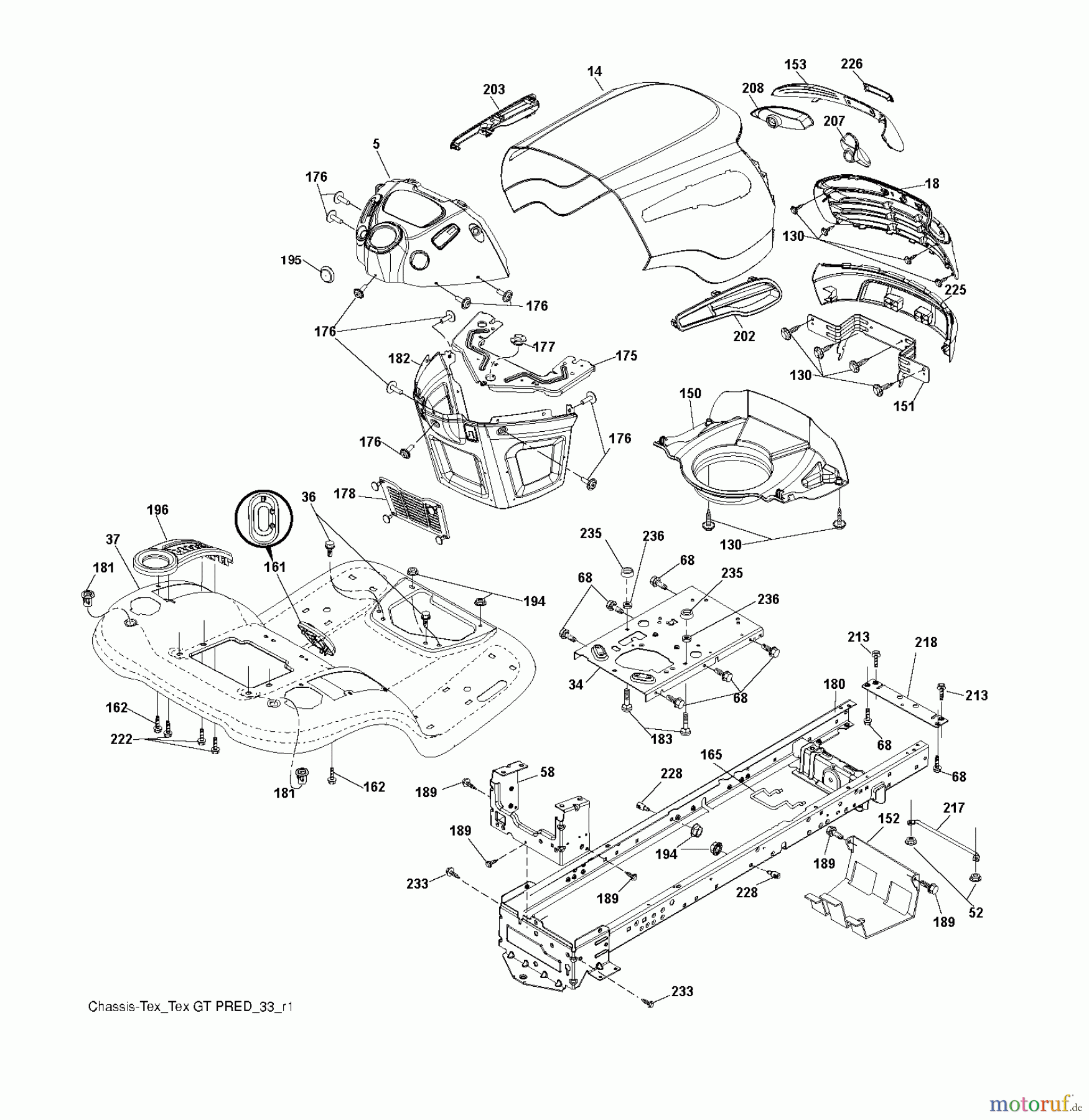 Jonsered Rasen und Garten Traktoren LT2223 A2 (96041011003) - Jonsered Lawn & Garden Tractor (2010-08) CHASSIS ENCLOSURES