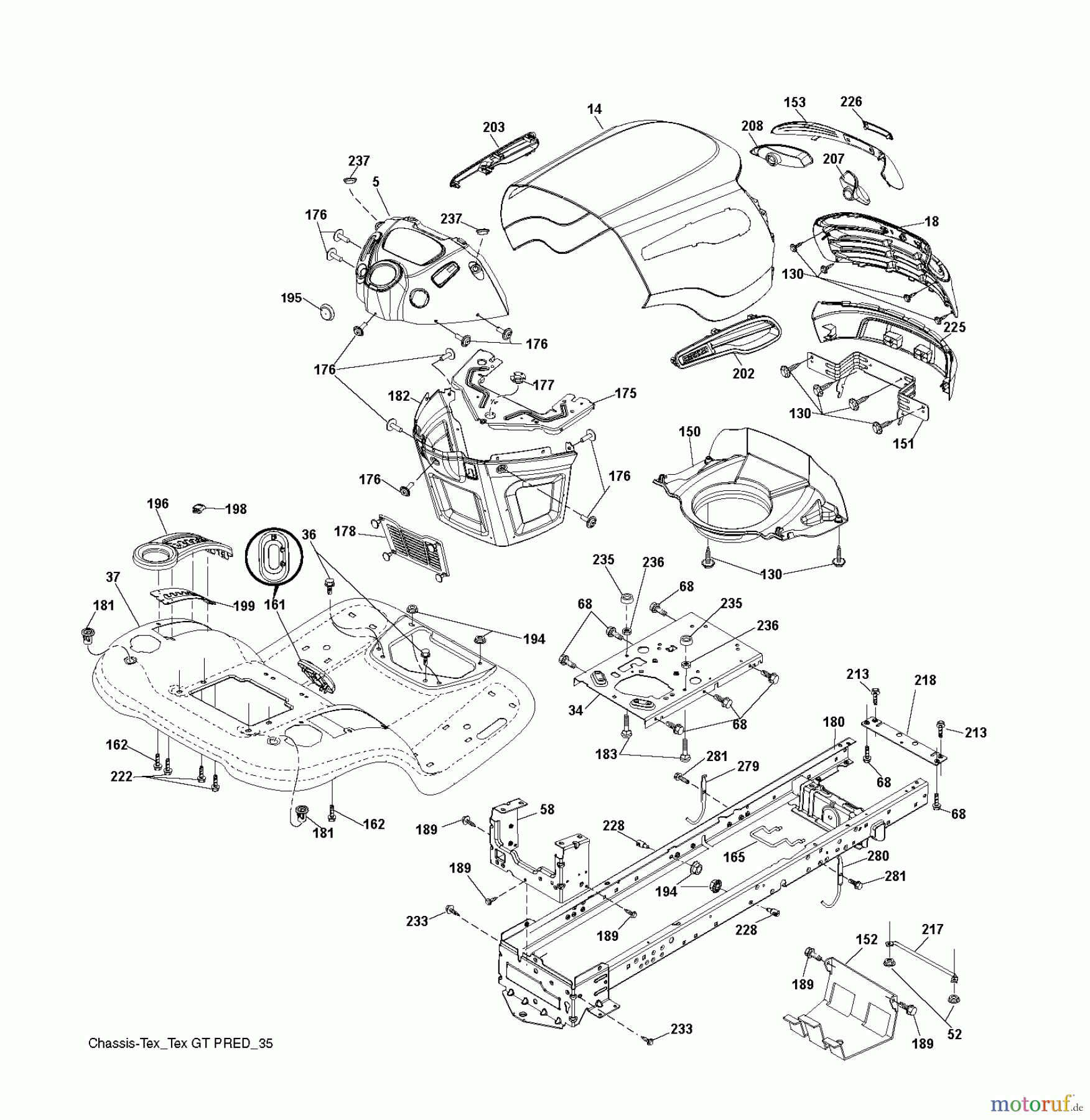  Jonsered Rasen  und Garten Traktoren LT2223 A2 (96041011100) - Jonsered Lawn & Garden Tractor (2009-02) CHASSIS ENCLOSURES