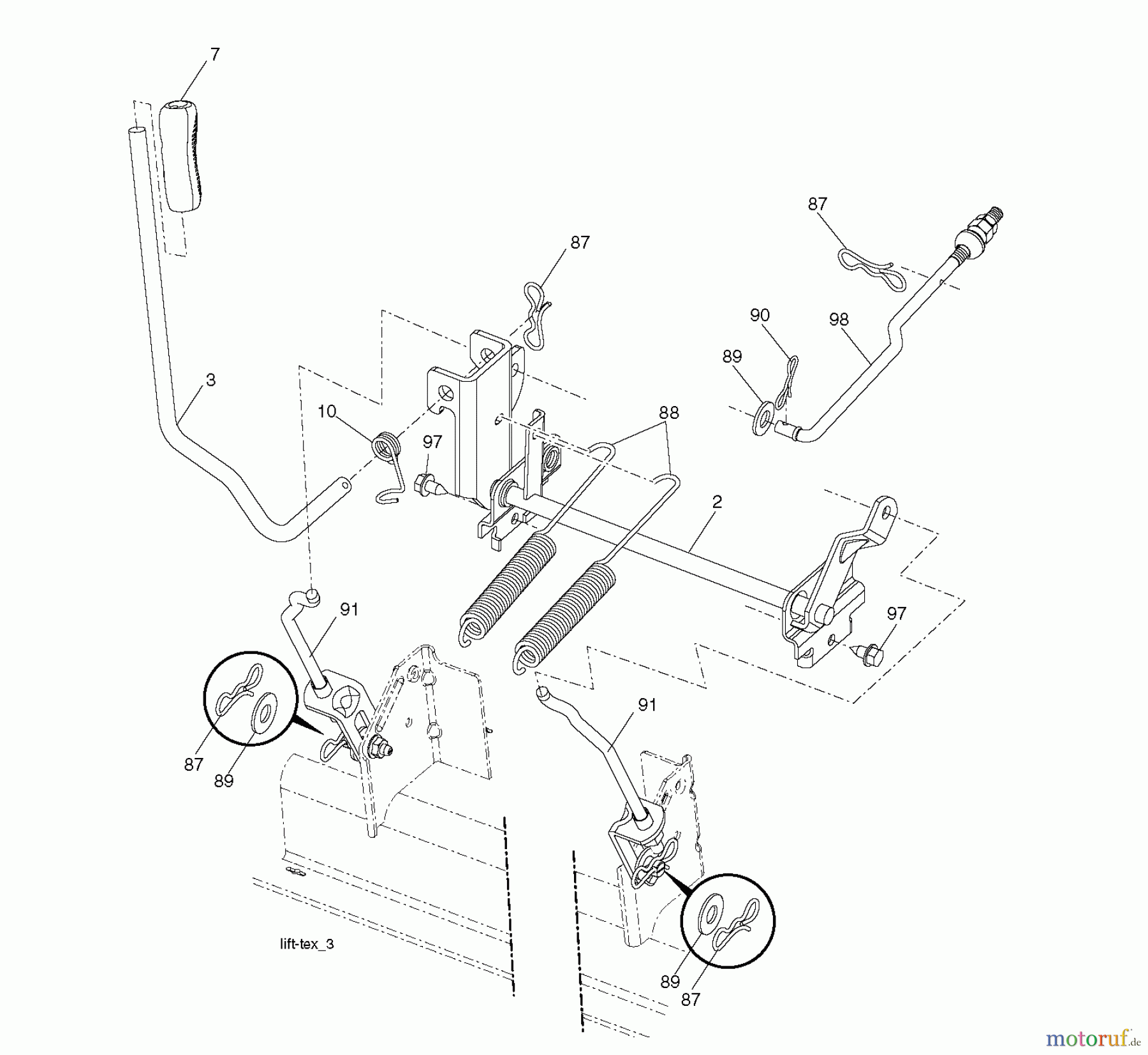 Jonsered Rasen und Garten Traktoren LT2223 A2 (96041011100) - Jonsered Lawn & Garden Tractor (2009-02) MOWER LIFT / DECK LIFT
