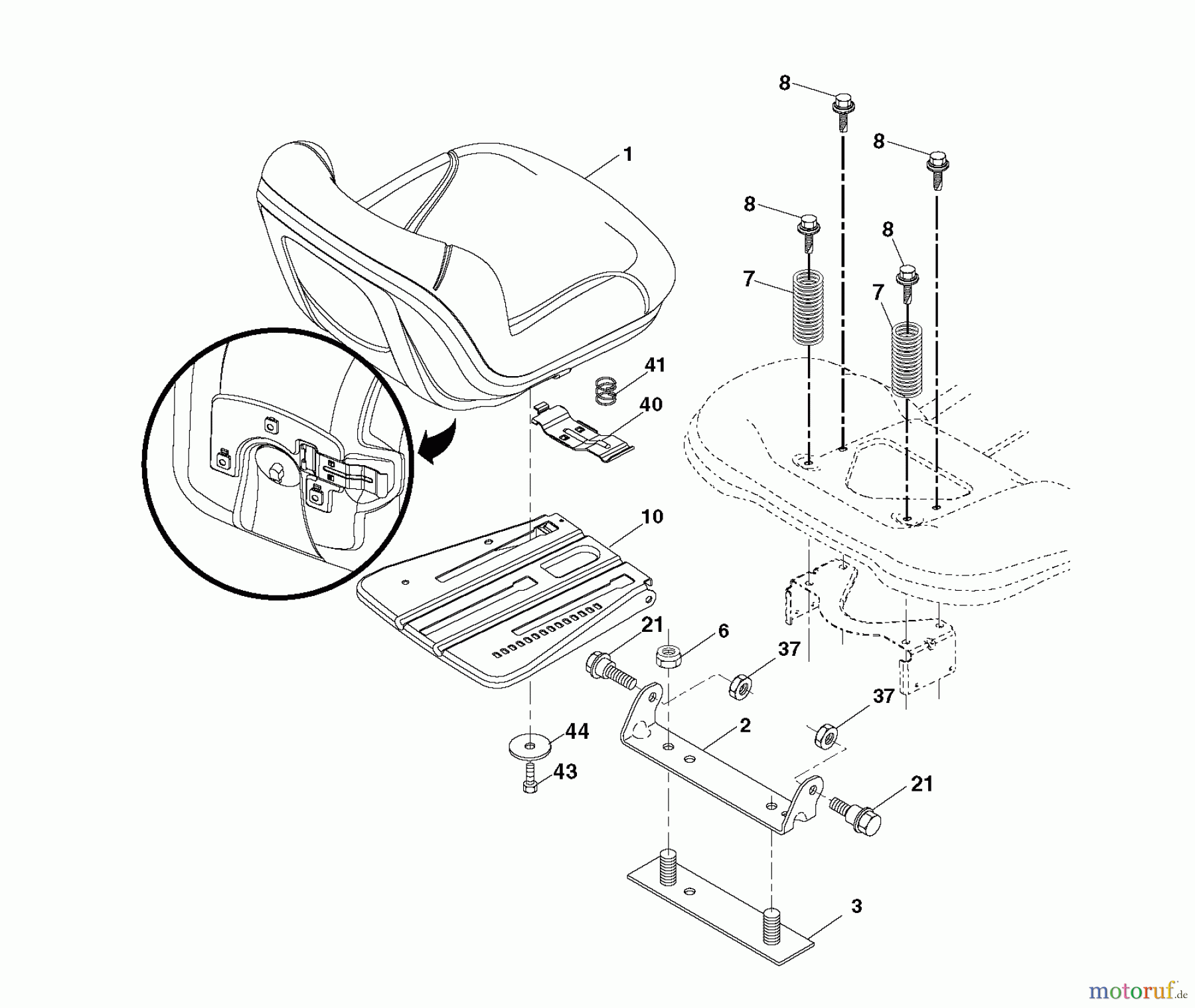 Jonsered Rasen und Garten Traktoren LT2223 A2 (96041011100) - Jonsered Lawn & Garden Tractor (2009-02) SEAT