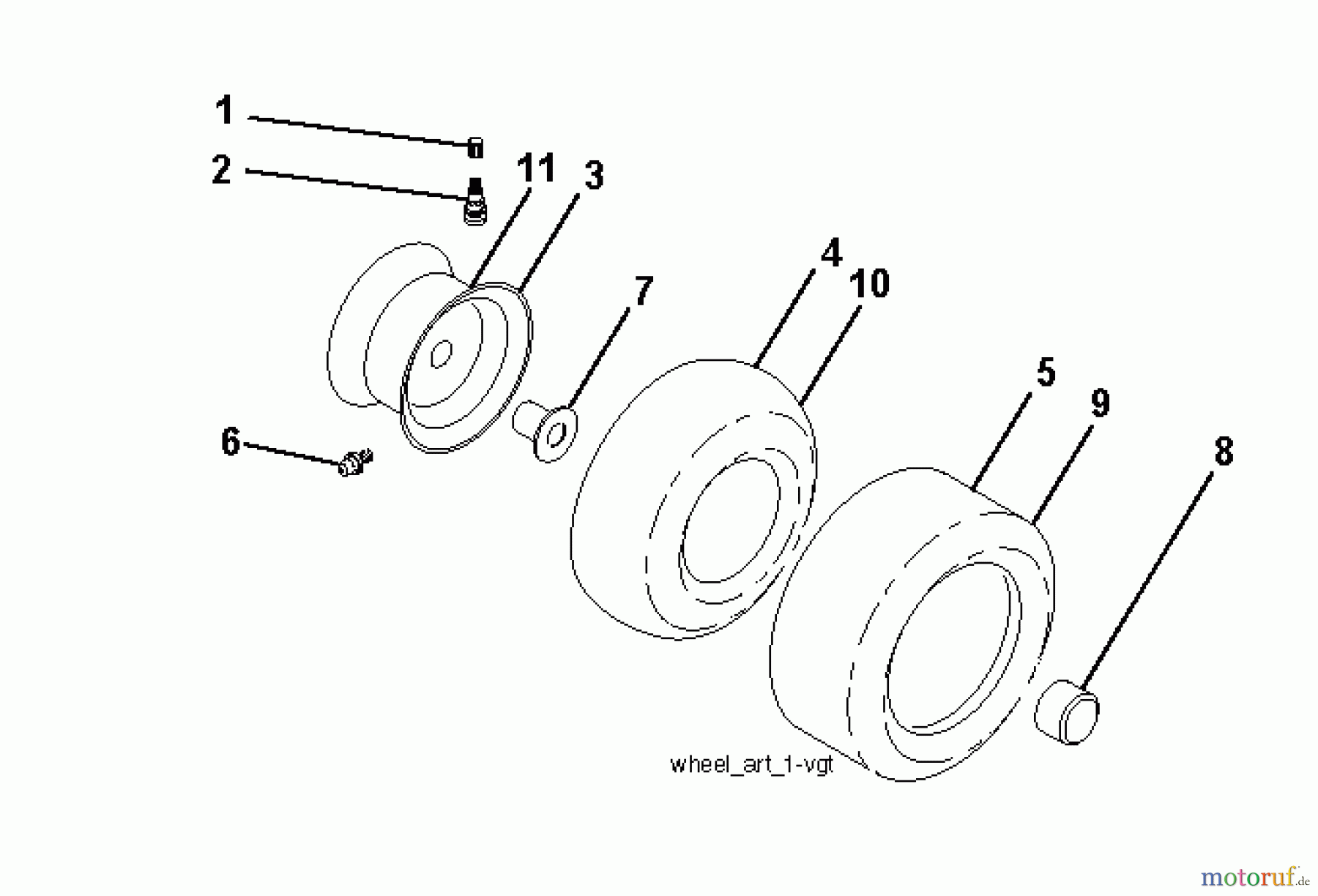 Jonsered Rasen und Garten Traktoren LT2223 A2 (96041011003) - Jonsered Lawn & Garden Tractor (2010-08) WHEELS TIRES