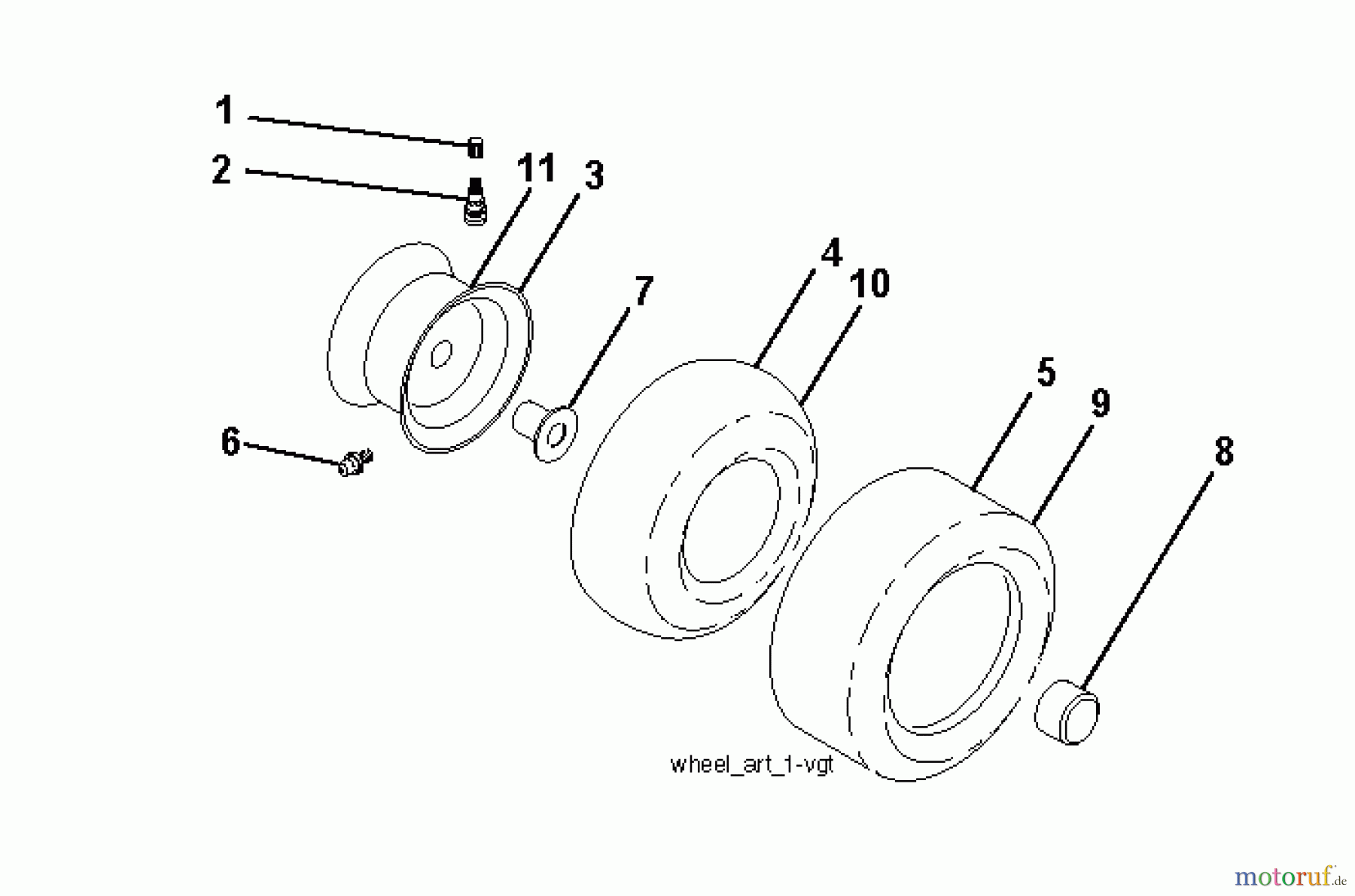 Jonsered Rasen und Garten Traktoren LT2223 A2 (96041011101) - Jonsered Lawn & Garden Tractor (2010-02) WHEELS TIRES
