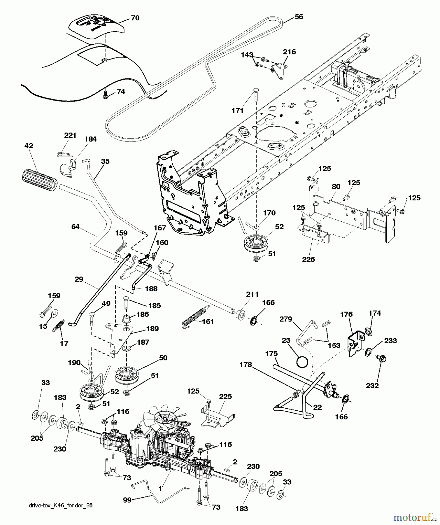  Jonsered Rasen  und Garten Traktoren LT2223 A2 (96041014403) - Jonsered Lawn & Garden Tractor (2012-02) DRIVE