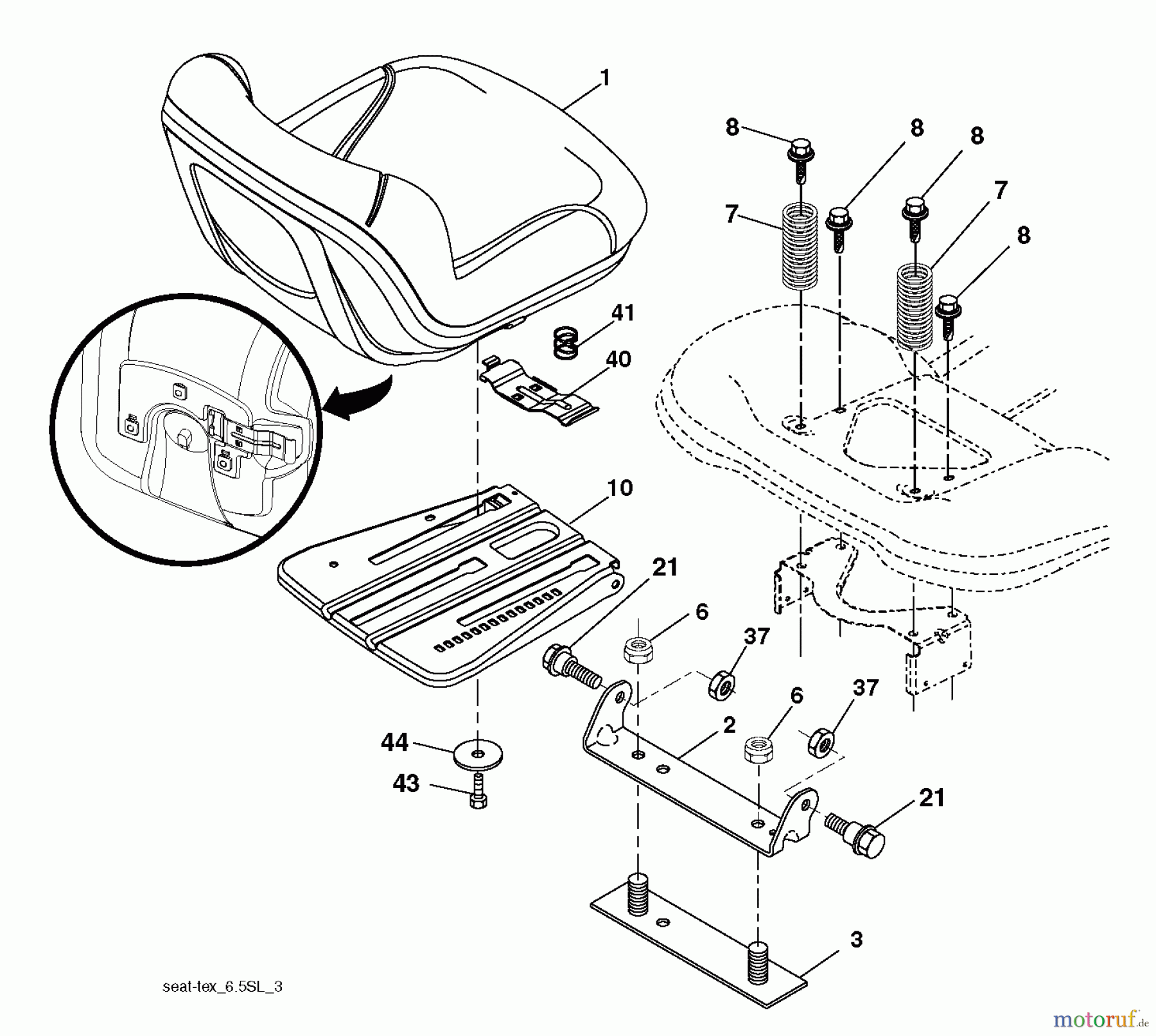  Jonsered Rasen  und Garten Traktoren LT2223 A2 (96041014403) - Jonsered Lawn & Garden Tractor (2012-02) SEAT