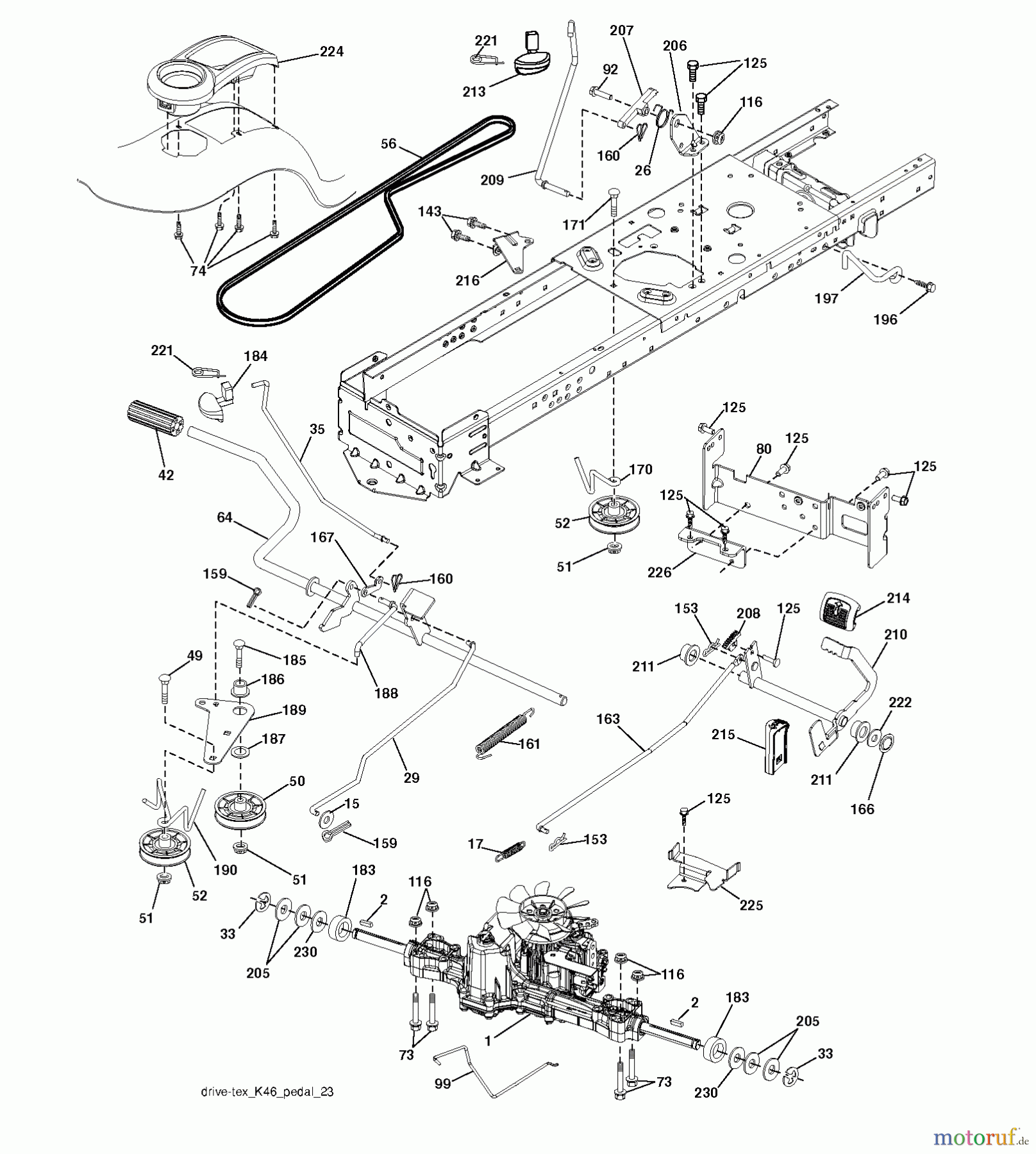 Jonsered Rasen und Garten Traktoren LT2223 A2 (96041014700) - Jonsered Lawn & Garden Tractor (2009-04) DRIVE