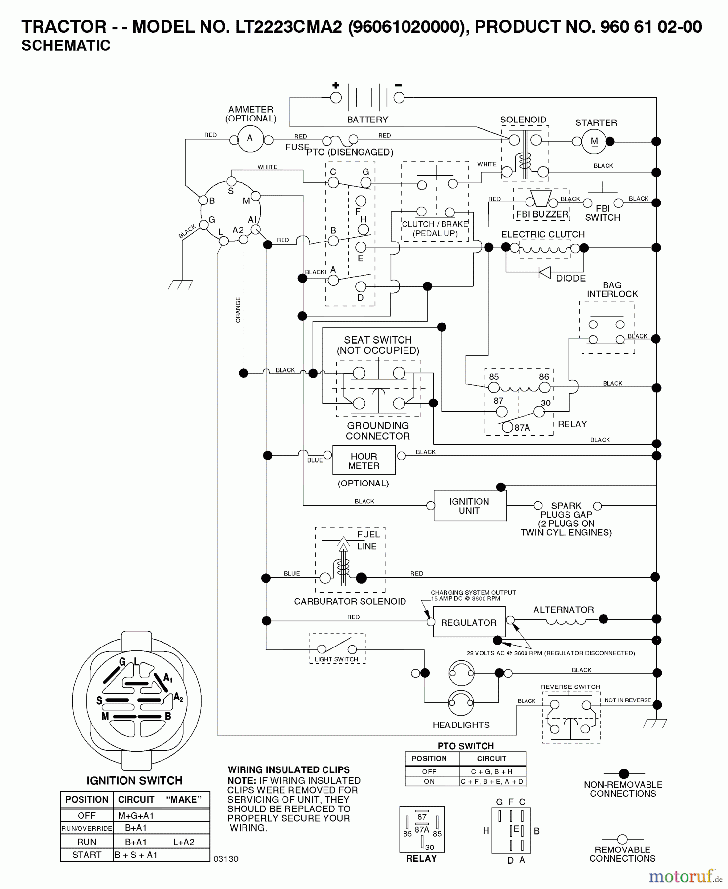  Jonsered Rasen  und Garten Traktoren LT2223 CMA2 (96061020000) - Jonsered Lawn & Garden Tractor (2007-04) SCHEMATIC