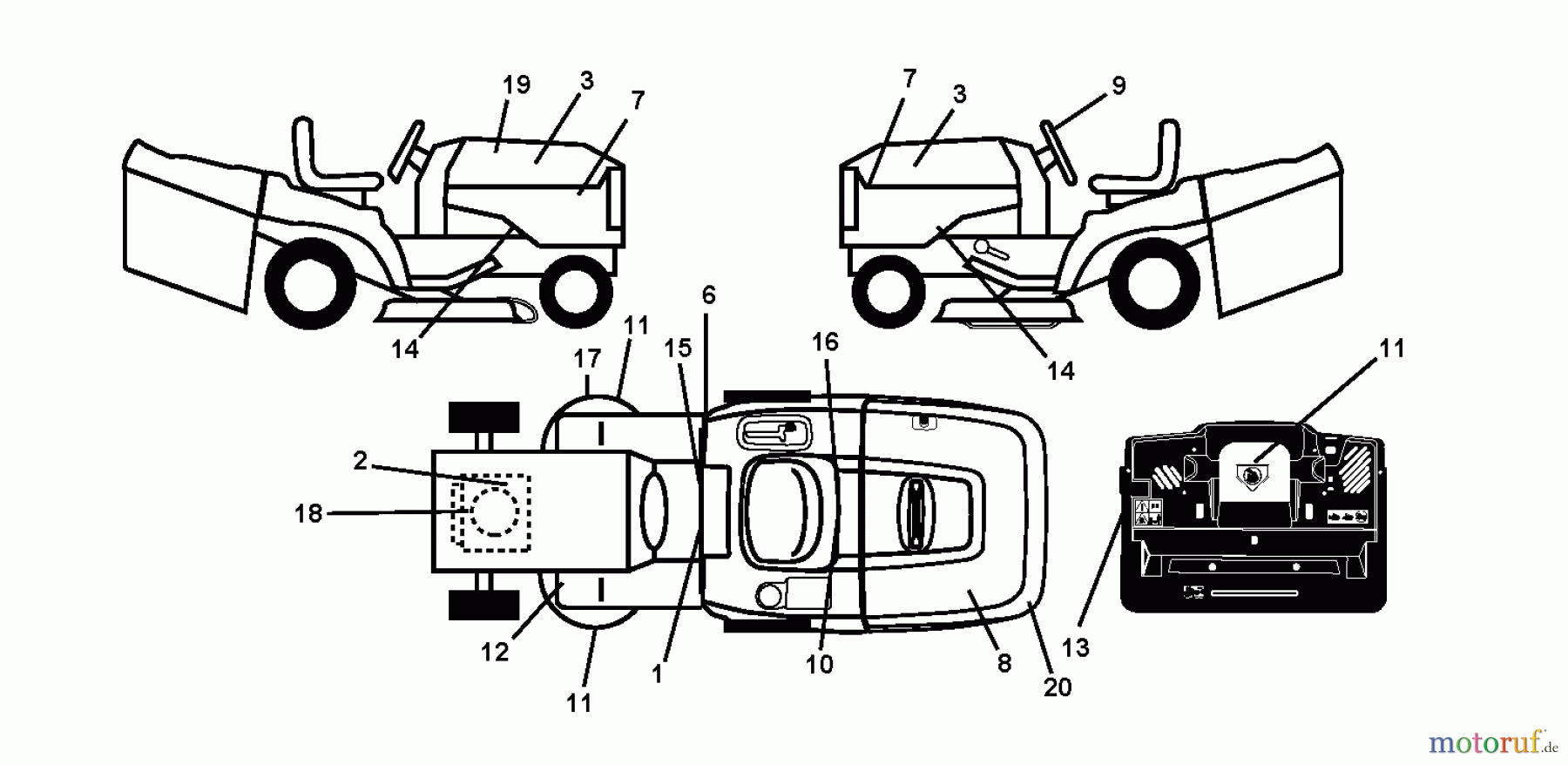 Jonsered Rasen und Garten Traktoren LT2223 CMA2 (96061024200) - Jonsered Lawn & Garden Tractor (2009-01) DECALS