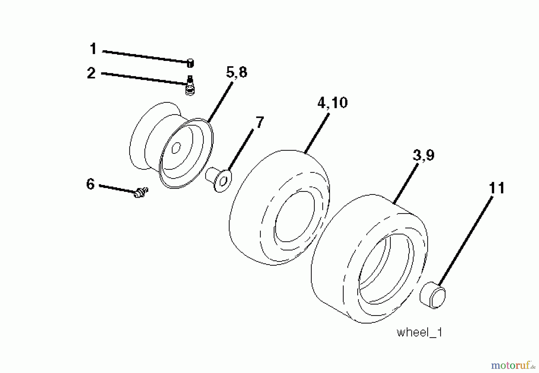 Jonsered Rasen und Garten Traktoren LT2223 CMA2 (96061024200) - Jonsered Lawn & Garden Tractor (2009-01) WHEELS TIRES