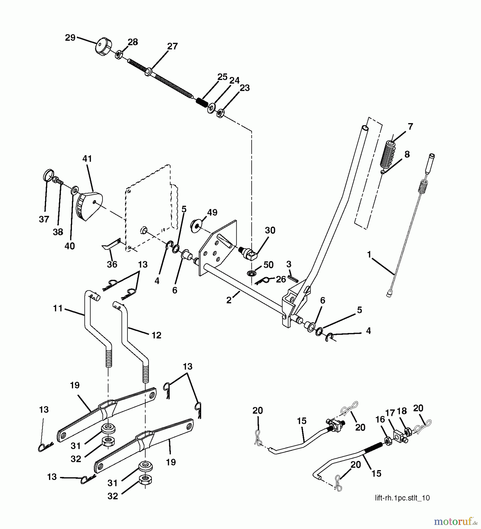  Jonsered Rasen  und Garten Traktoren LT2223 CMA2 (96061024300) - Jonsered Lawn & Garden Tractor (2009-01) MOWER LIFT / DECK LIFT