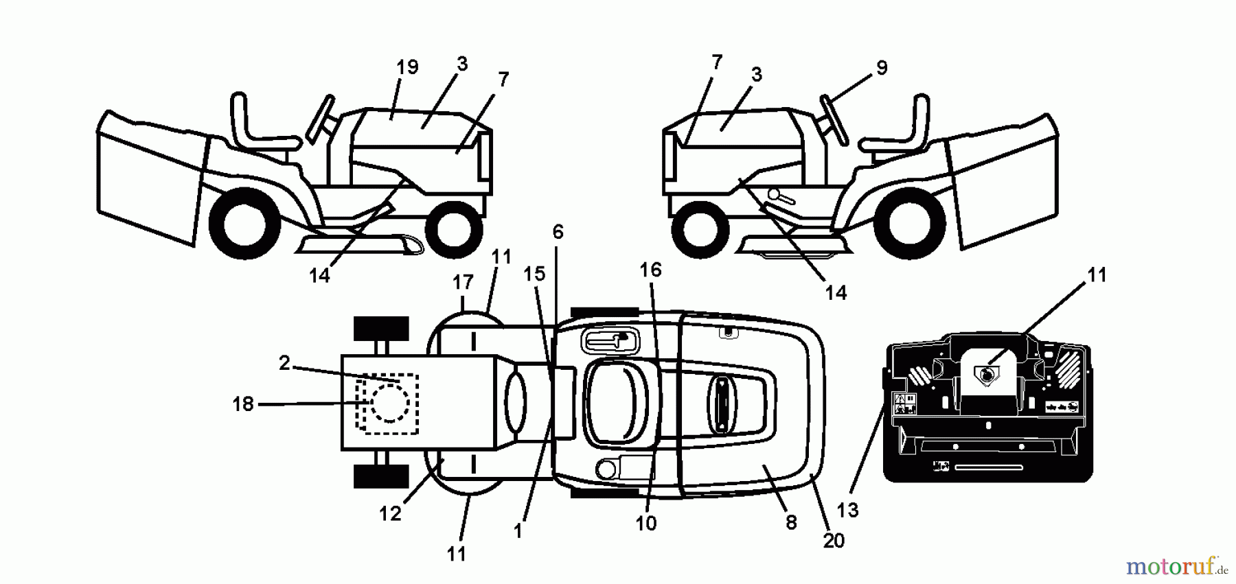 Jonsered Rasen und Garten Traktoren LT2223 CMA2 (96061026800) - Jonsered Lawn & Garden Tractor (2010-01) DECALS
