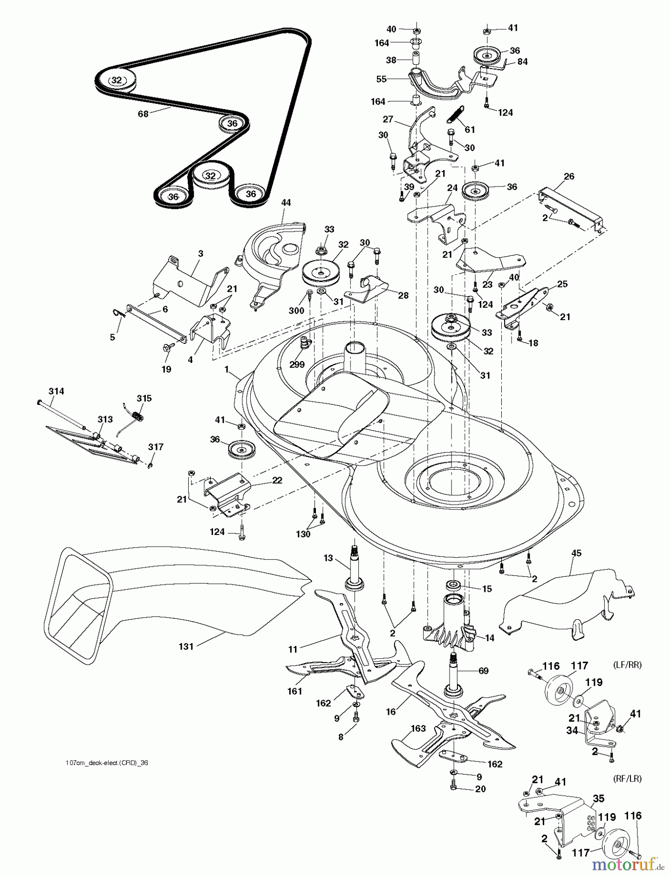  Jonsered Rasen  und Garten Traktoren LT2223 CMA2 (96061032400) - Jonsered Lawn & Garden Tractor (2010-11) MOWER DECK / CUTTING DECK