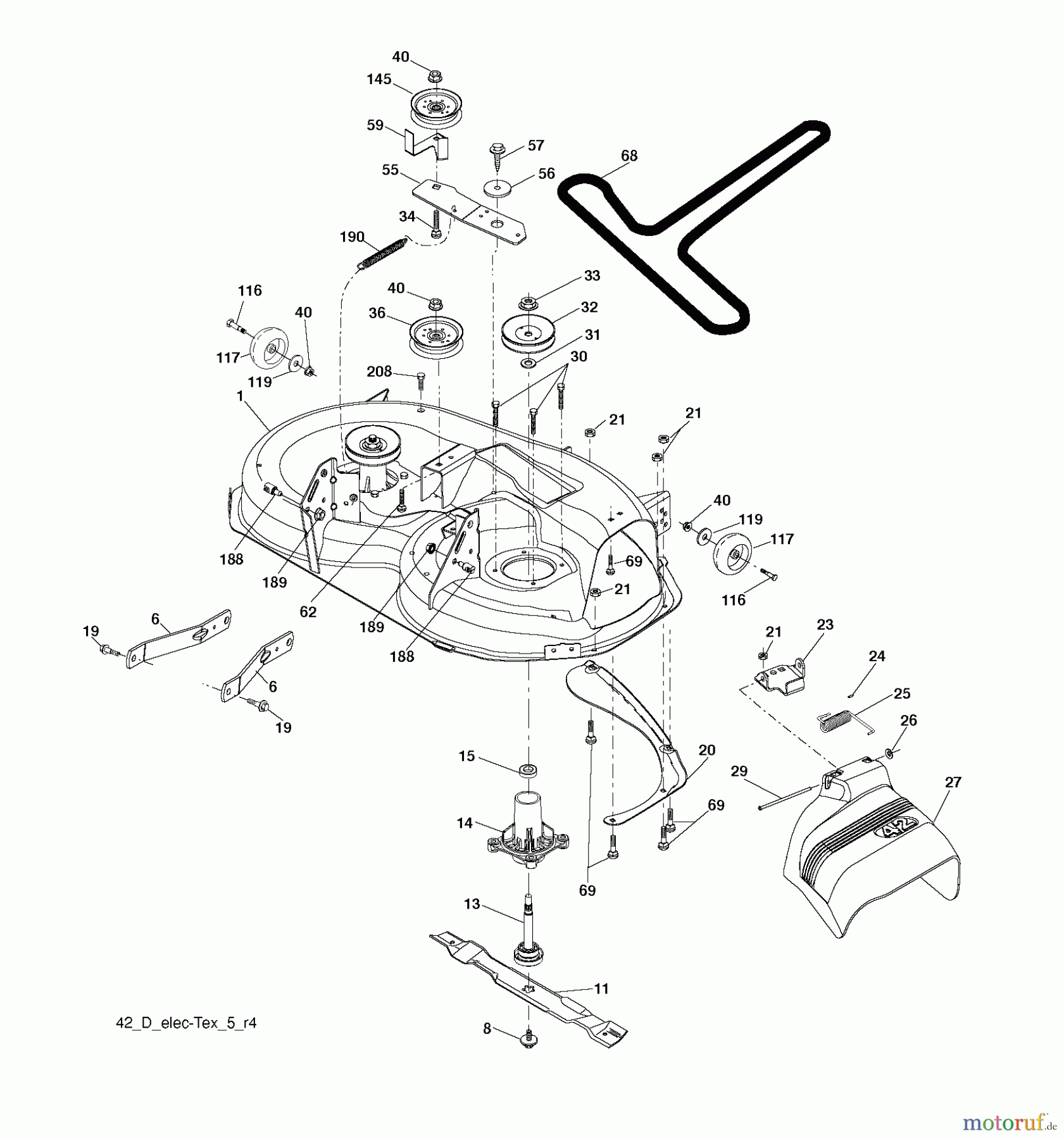  Jonsered Rasen  und Garten Traktoren LT2226 A2 (96041014500) - Jonsered Lawn & Garden Tractor (2009-04) MOWER DECK / CUTTING DECK