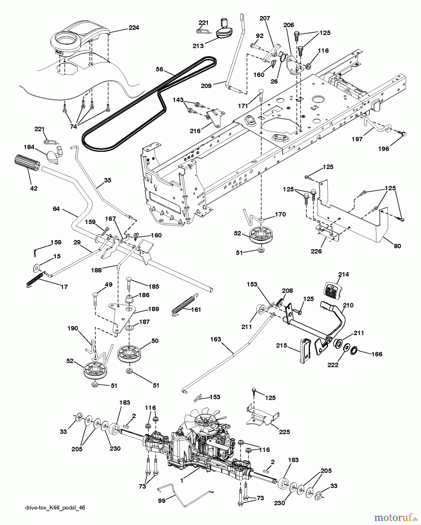 Jonsered Rasen und Garten Traktoren LT2226 A2 (96041014501) - Jonsered Lawn & Garden Tractor (2010-02) DRIVE