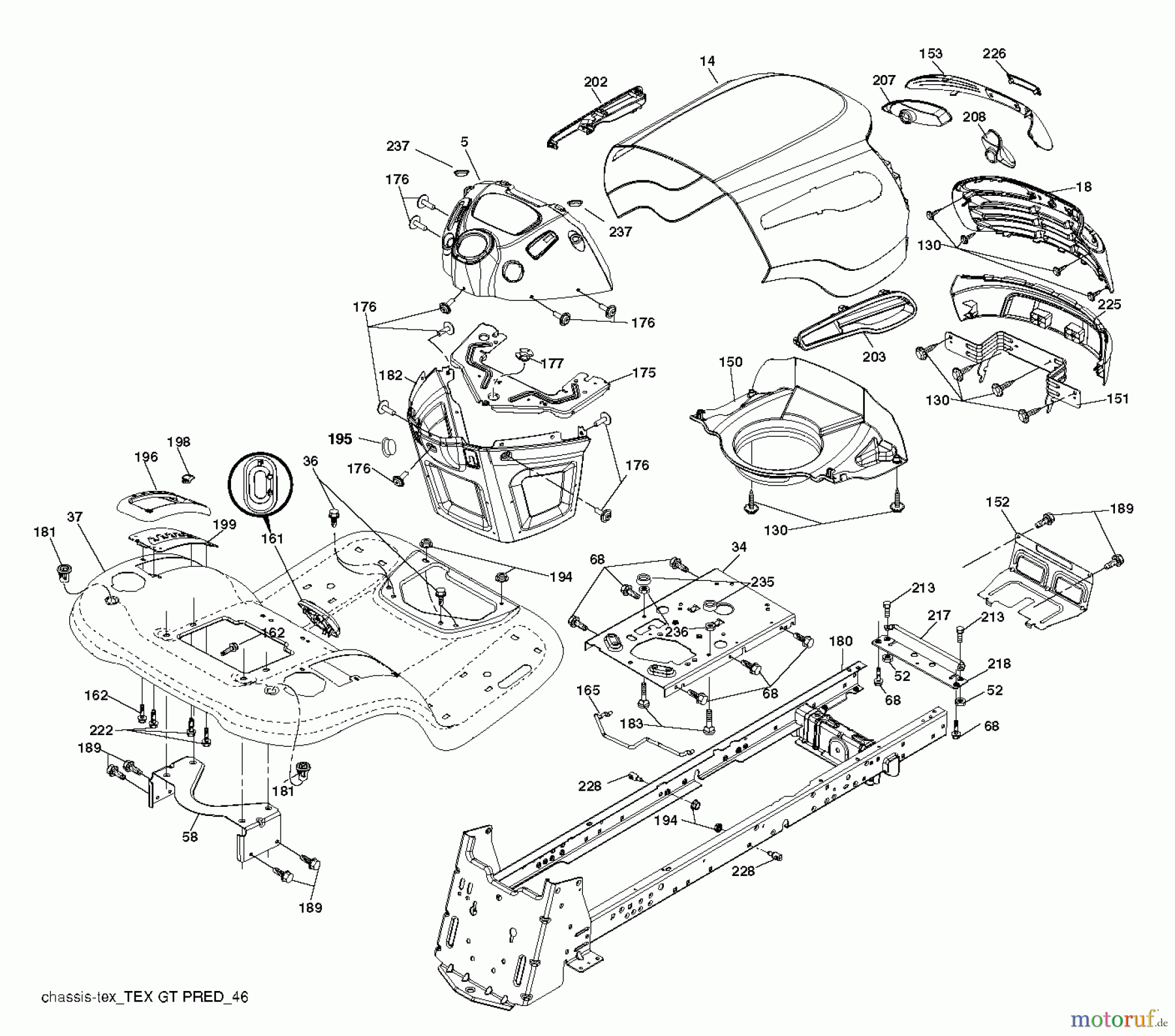 Jonsered Rasen und Garten Traktoren LT2227 A2 (96041014601) - Jonsered Lawn & Garden Tractor (2011-04) CHASSIS ENCLOSURES