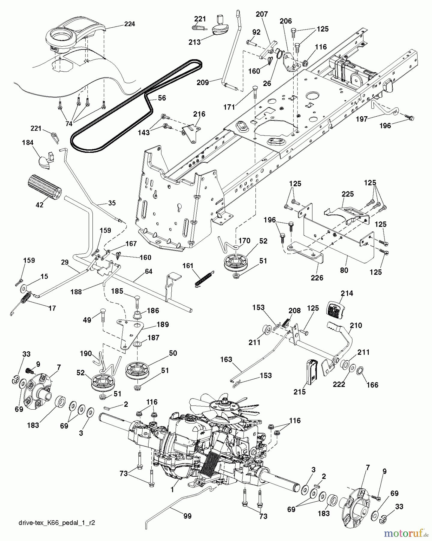  Jonsered Rasen  und Garten Traktoren LT2227 A2 (96041014601) - Jonsered Lawn & Garden Tractor (2011-04) DRIVE
