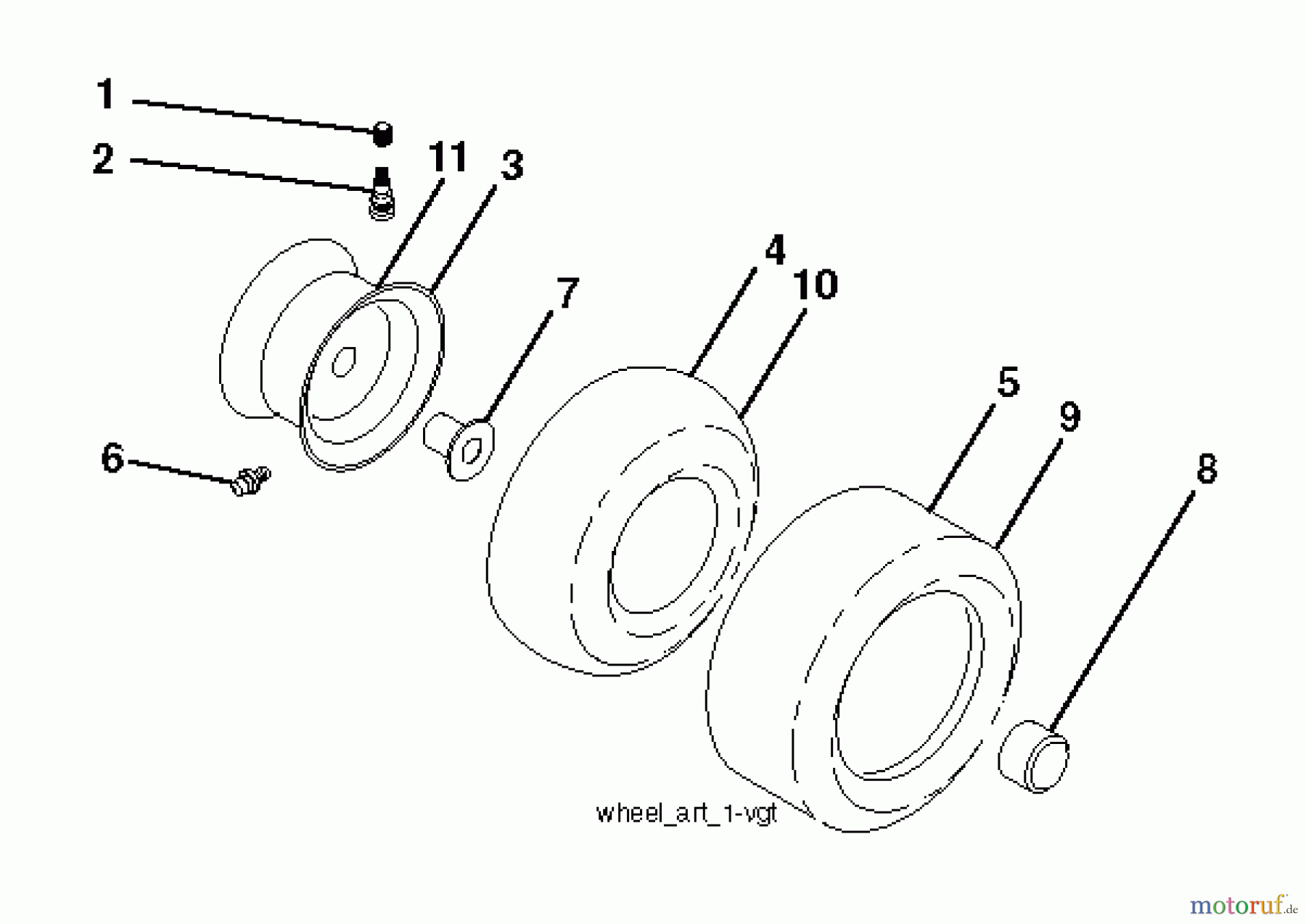 Jonsered Rasen und Garten Traktoren LT2227 A2 (96041014601) - Jonsered Lawn & Garden Tractor (2011-04) WHEELS TIRES