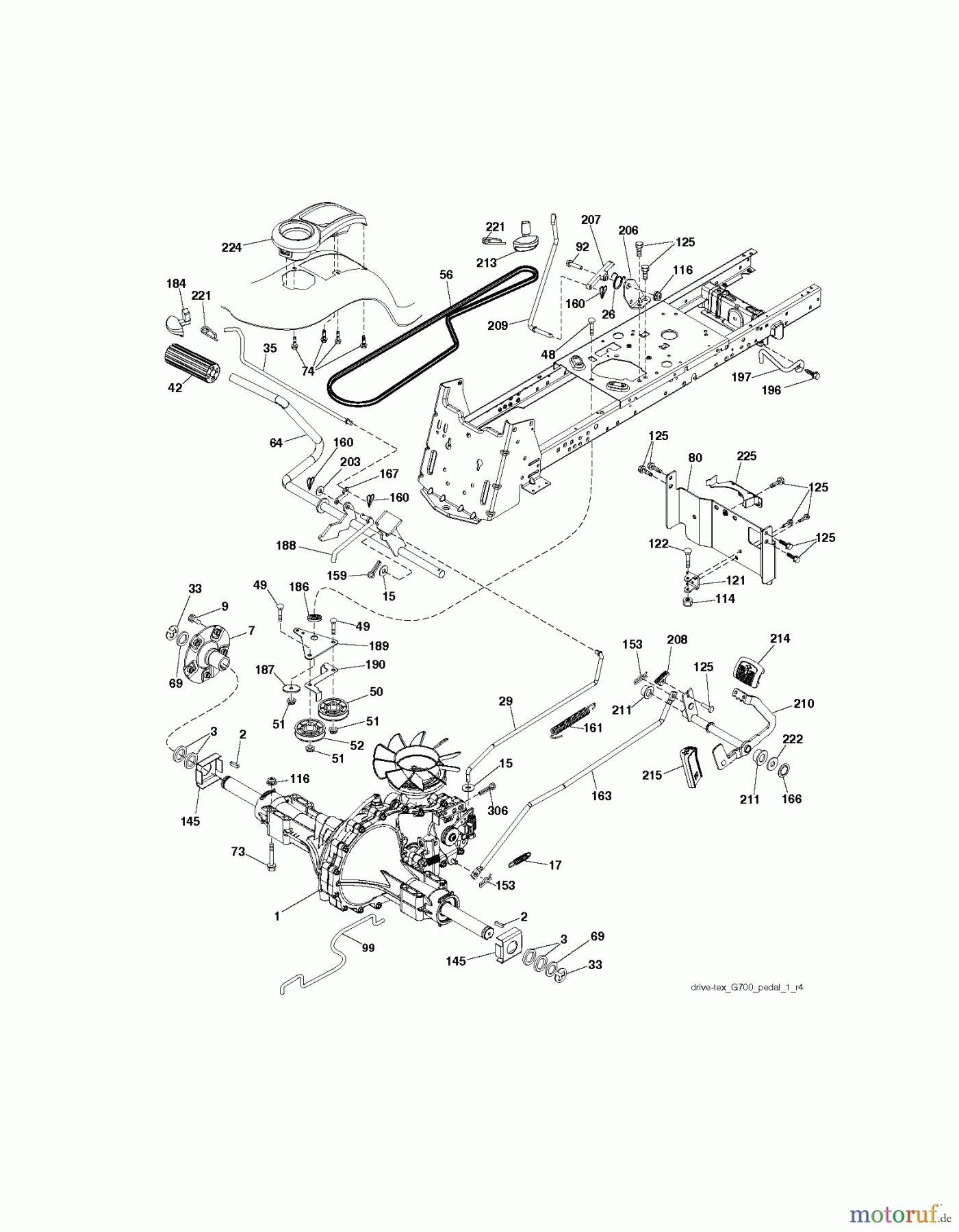Jonsered Rasen und Garten Traktoren LT2227 A2 (96041014602) - Jonsered Lawn & Garden Tractor (2012-08) DRIVE
