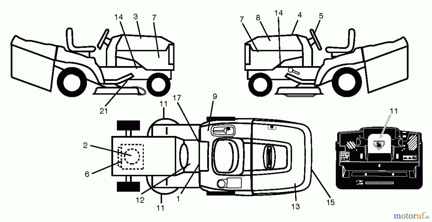  Jonsered Rasen  und Garten Traktoren LT2316 CM (96051000400) - Jonsered Lawn & Garden Tractor (2010-12) DECALS