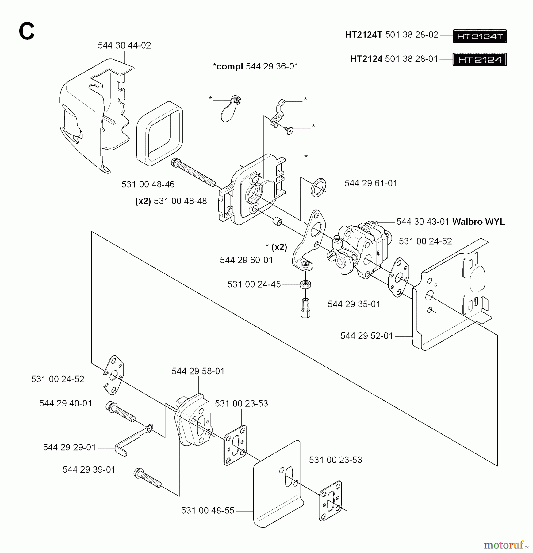 Jonsered Heckenscheren HT2124 (HT2124T) - Jonsered Hedge Trimmer (2007-01) CARBURETOR AIR FILTER
