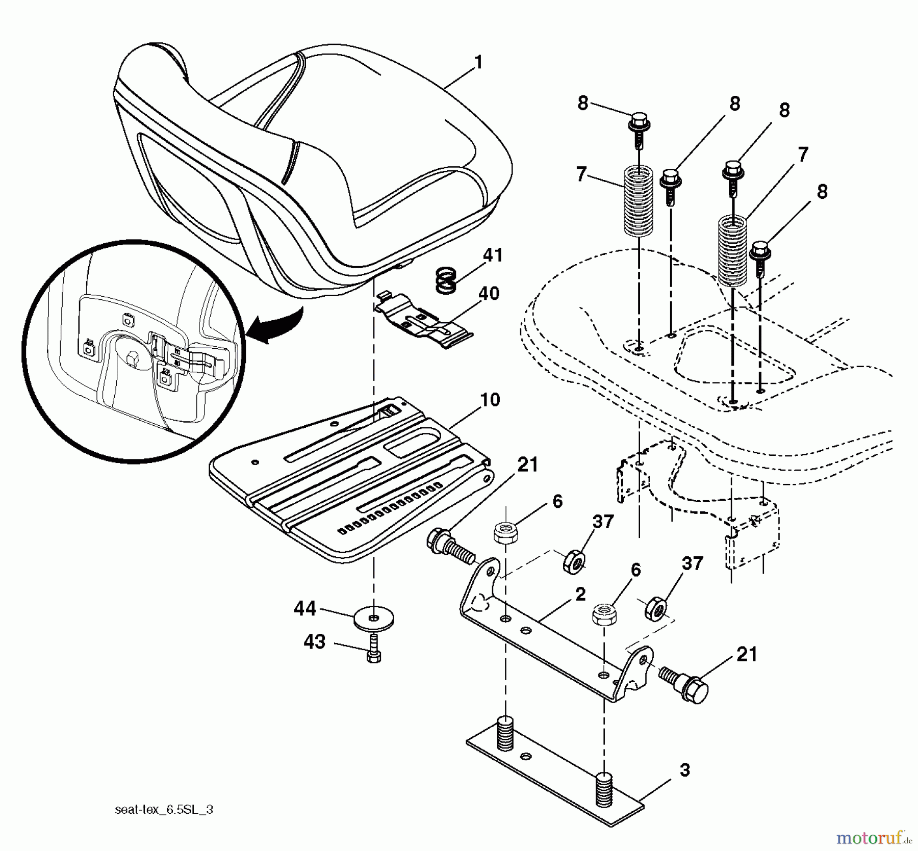 Jonsered Rasen und Garten Traktoren LT2316 CM (96051000403) - Jonsered Lawn & Garden Tractor (2013-05) SEAT
