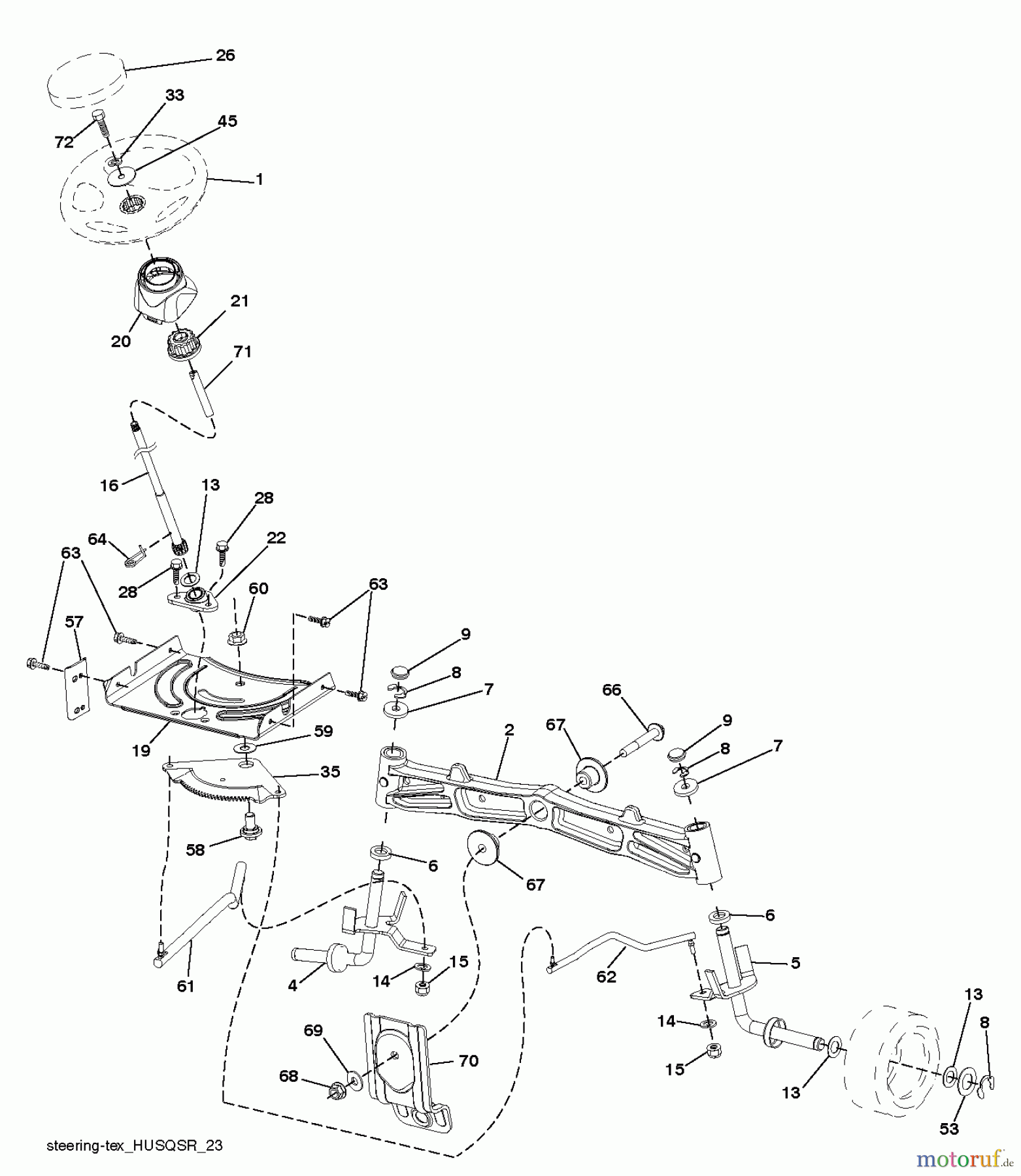 Jonsered Rasen und Garten Traktoren LT2316 CM (96051000400) - Jonsered Lawn & Garden Tractor (2010-12) STEERING
