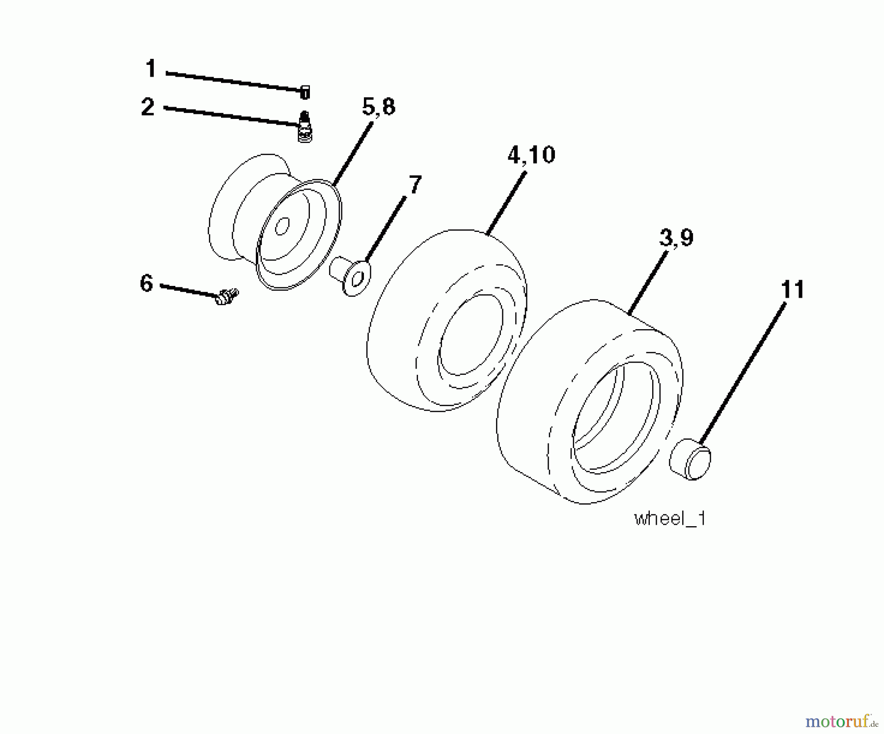 Jonsered Rasen und Garten Traktoren LT2317 CMA2 (96051008101) - Jonsered Lawn & Garden Tractor (2013-01) WHEELS TIRES