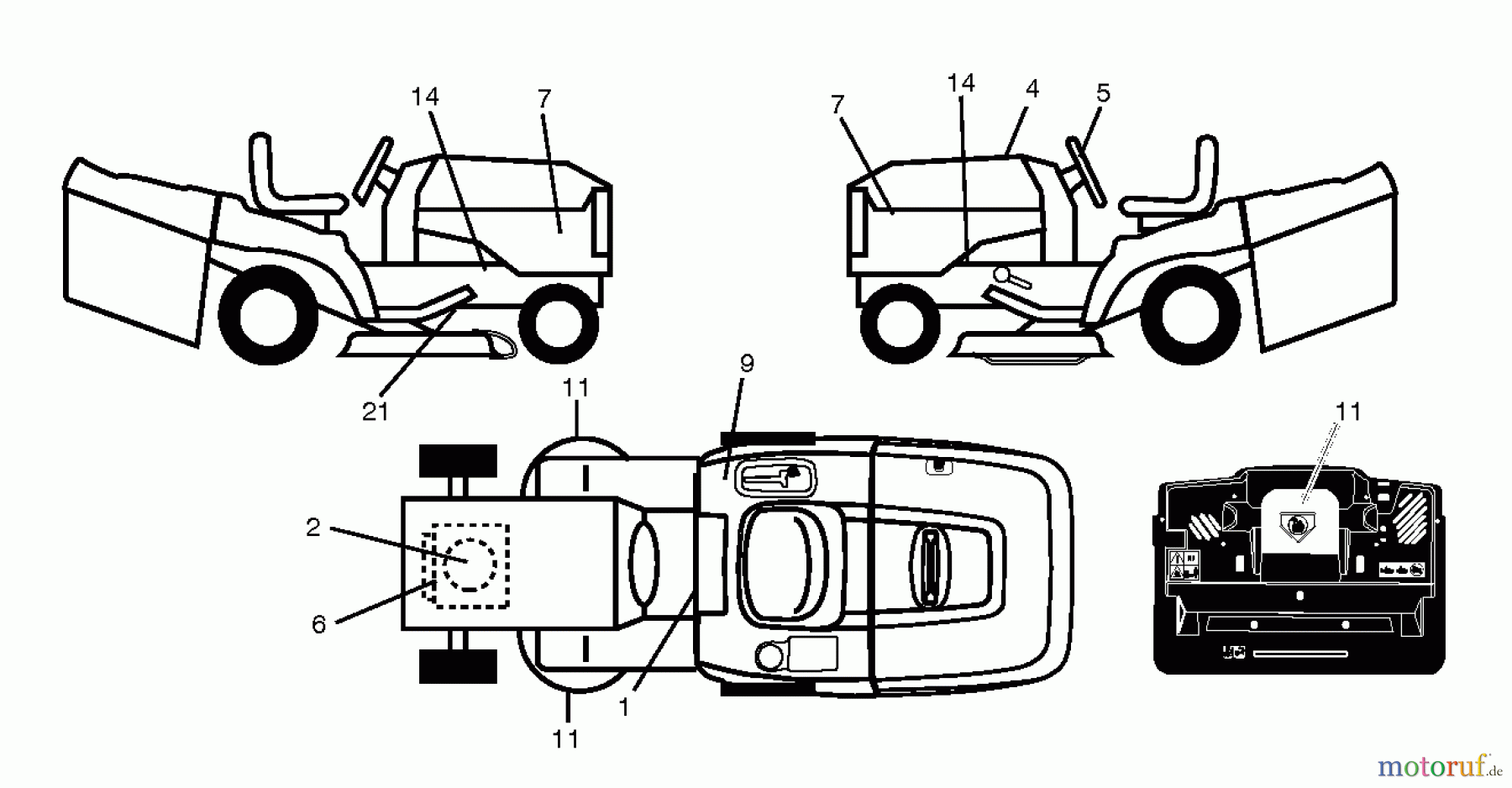  Jonsered Rasen  und Garten Traktoren LT2316 CM (96051000403) - Jonsered Lawn & Garden Tractor (2013-05) DECALS