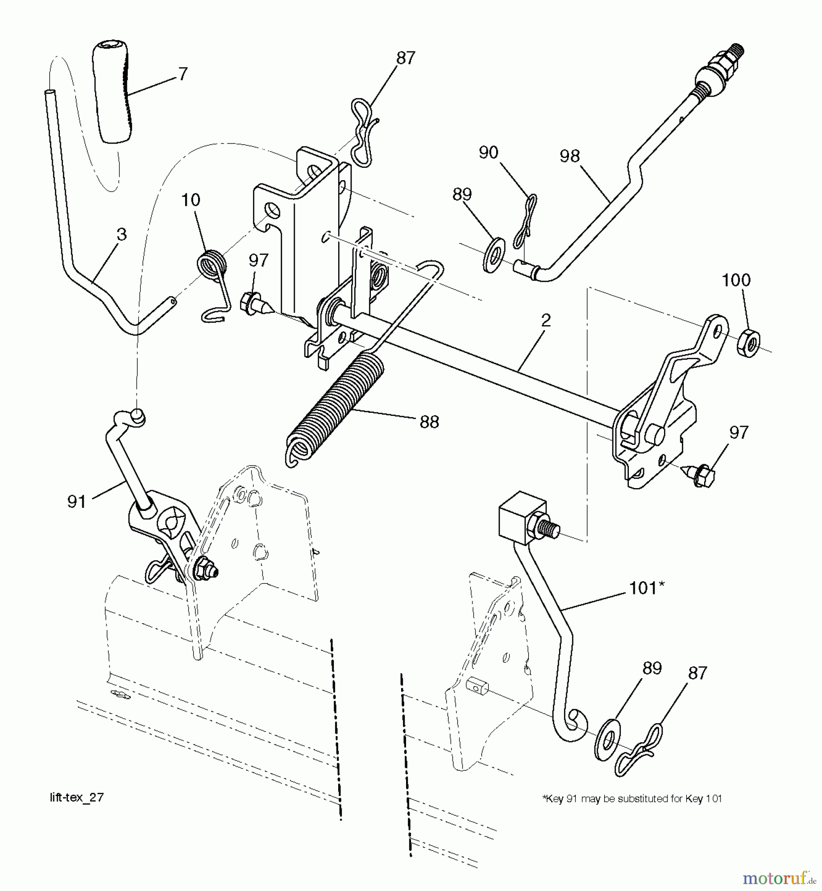 Jonsered Rasen und Garten Traktoren LT2316 CM (96051002000) - Jonsered Lawn & Garden Tractor (2011-03) MOWER LIFT / DECK LIFT