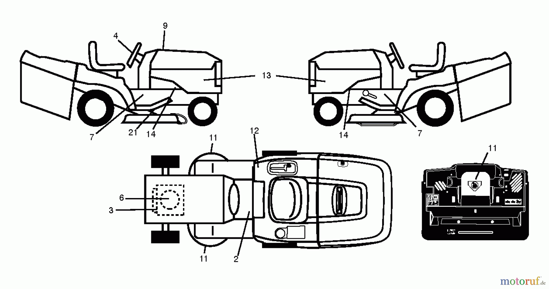 Jonsered Rasen und Garten Traktoren LT2316 CM (96051002002) - Jonsered Lawn & Garden Tractor (2012-08) DECALS