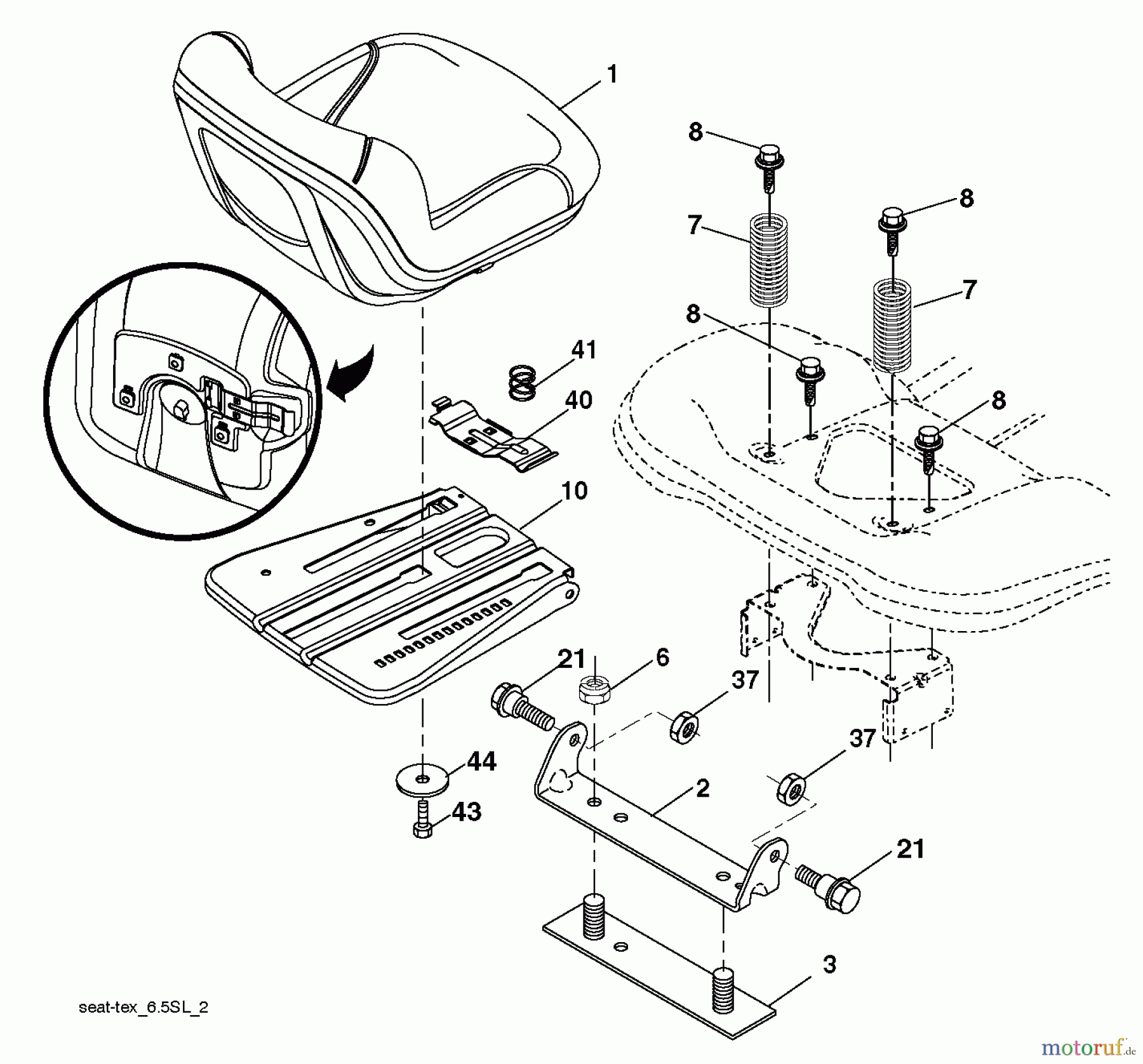 Jonsered Rasen und Garten Traktoren LT2317 CMA2 (96051011100) - Jonsered Lawn & Garden Tractor (2013-06) SEAT