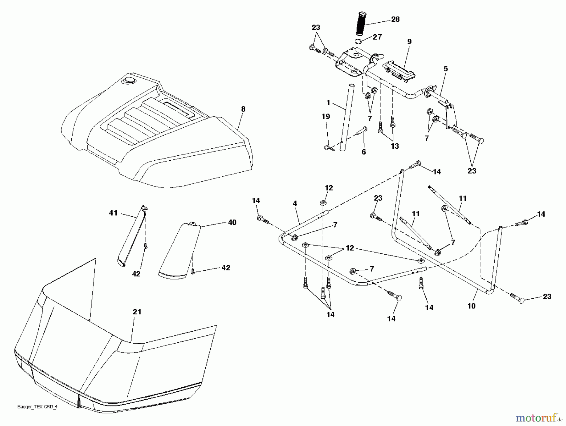 Jonsered Rasen und Garten Traktoren LT2316 CMA2 (96051002200) - Jonsered Lawn & Garden Tractor (2011-01) BAGGER