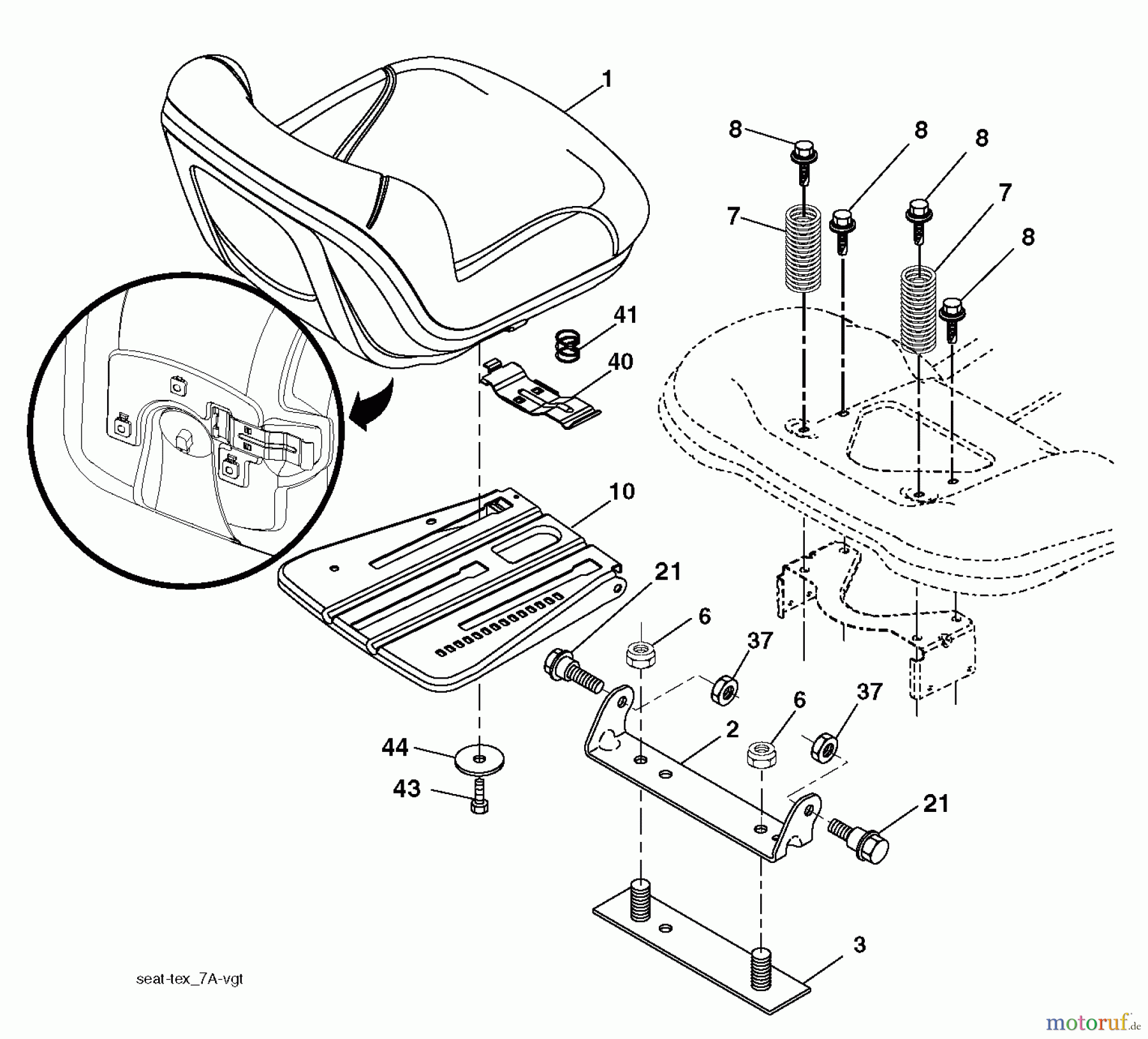 Jonsered Rasen und Garten Traktoren LT2316 CMA2 (96051002200) - Jonsered Lawn & Garden Tractor (2011-01) SEAT