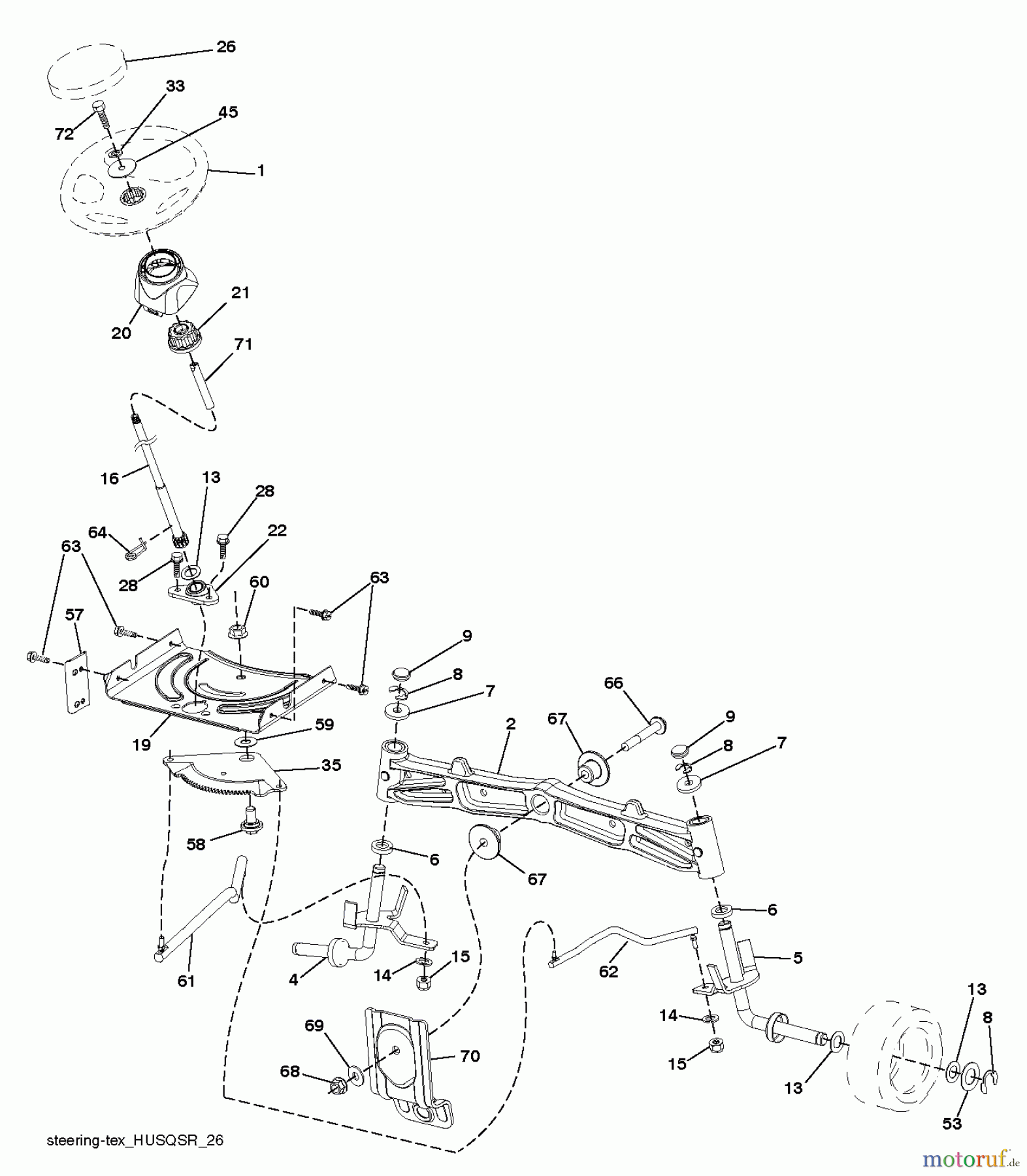 Jonsered Rasen und Garten Traktoren LT2316 CMA2 (96051002200) - Jonsered Lawn & Garden Tractor (2011-01) STEERING