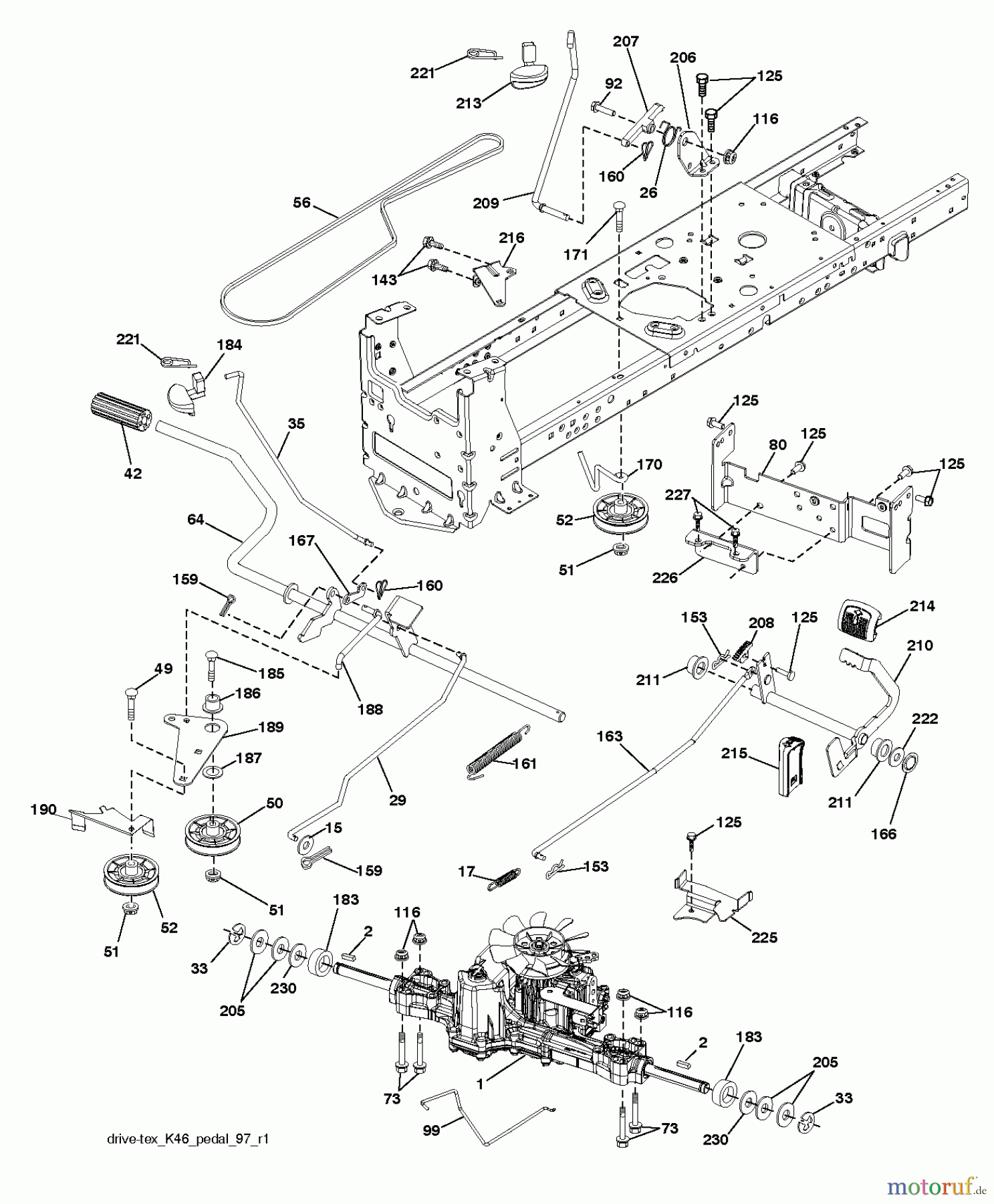 Jonsered Rasen und Garten Traktoren LT2317 A2 (96041026100) - Jonsered Lawn & Garden Tractor (2011-09) DRIVE
