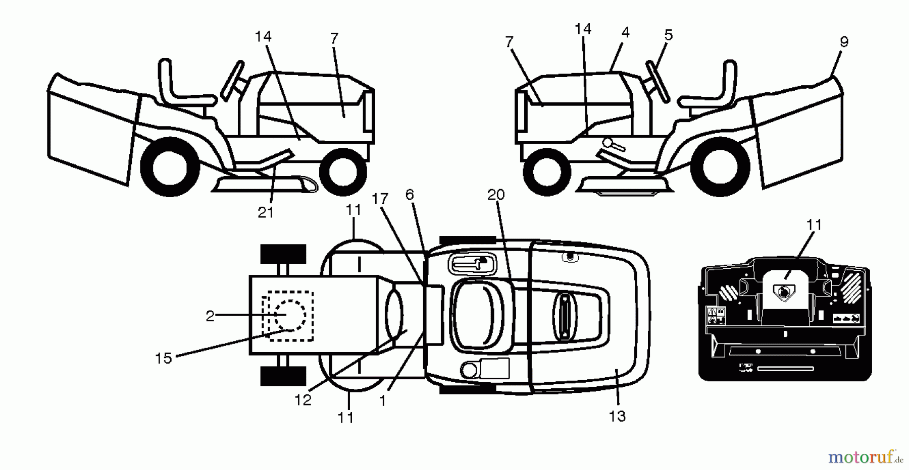 Jonsered Rasen und Garten Traktoren LT2317 CMA (96051000500) - Jonsered Lawn & Garden Tractor (2011-03) DECALS