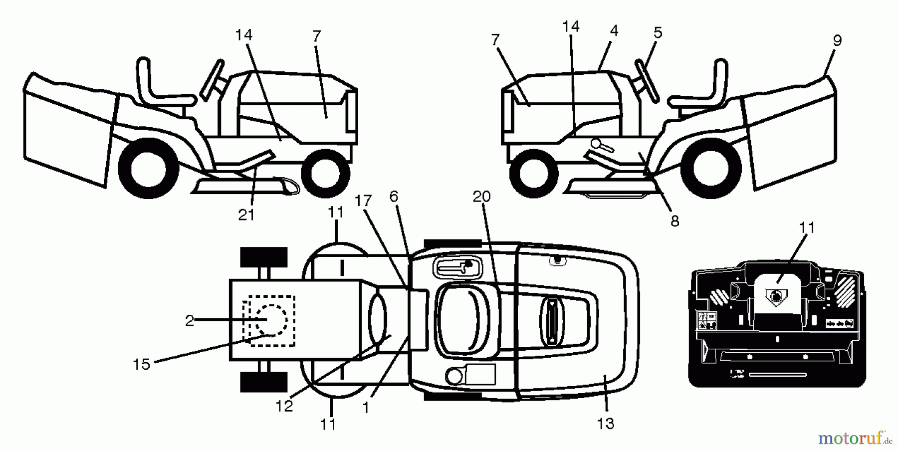 Jonsered Rasen und Garten Traktoren LT2317 CMA (96051002100) - Jonsered Lawn & Garden Tractor (2011-01) DECALS