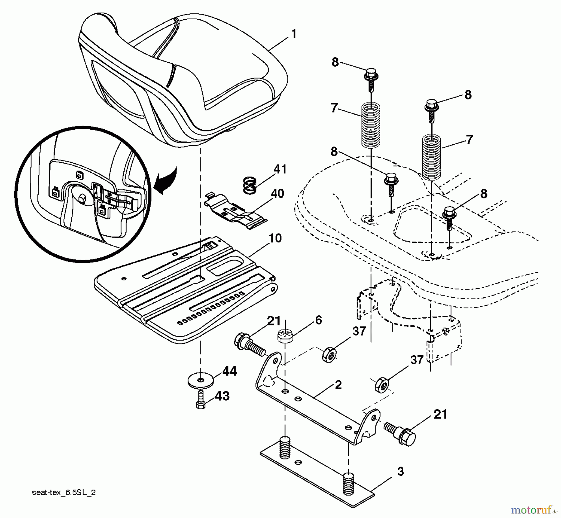 Jonsered Rasen und Garten Traktoren LT2317 CMA (96051002103) - Jonsered Lawn & Garden Tractor (2013-05) SEAT