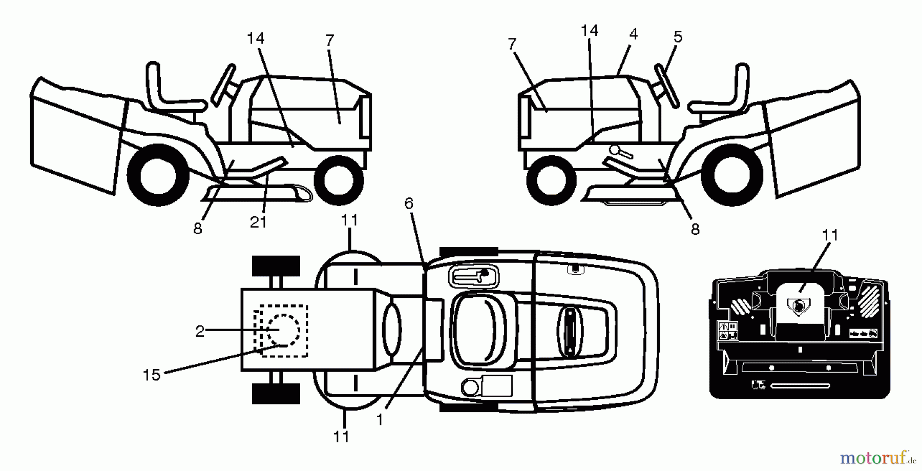 Jonsered Rasen und Garten Traktoren LT2317 CMA (96051002103) - Jonsered Lawn & Garden Tractor (2013-05) DECALS