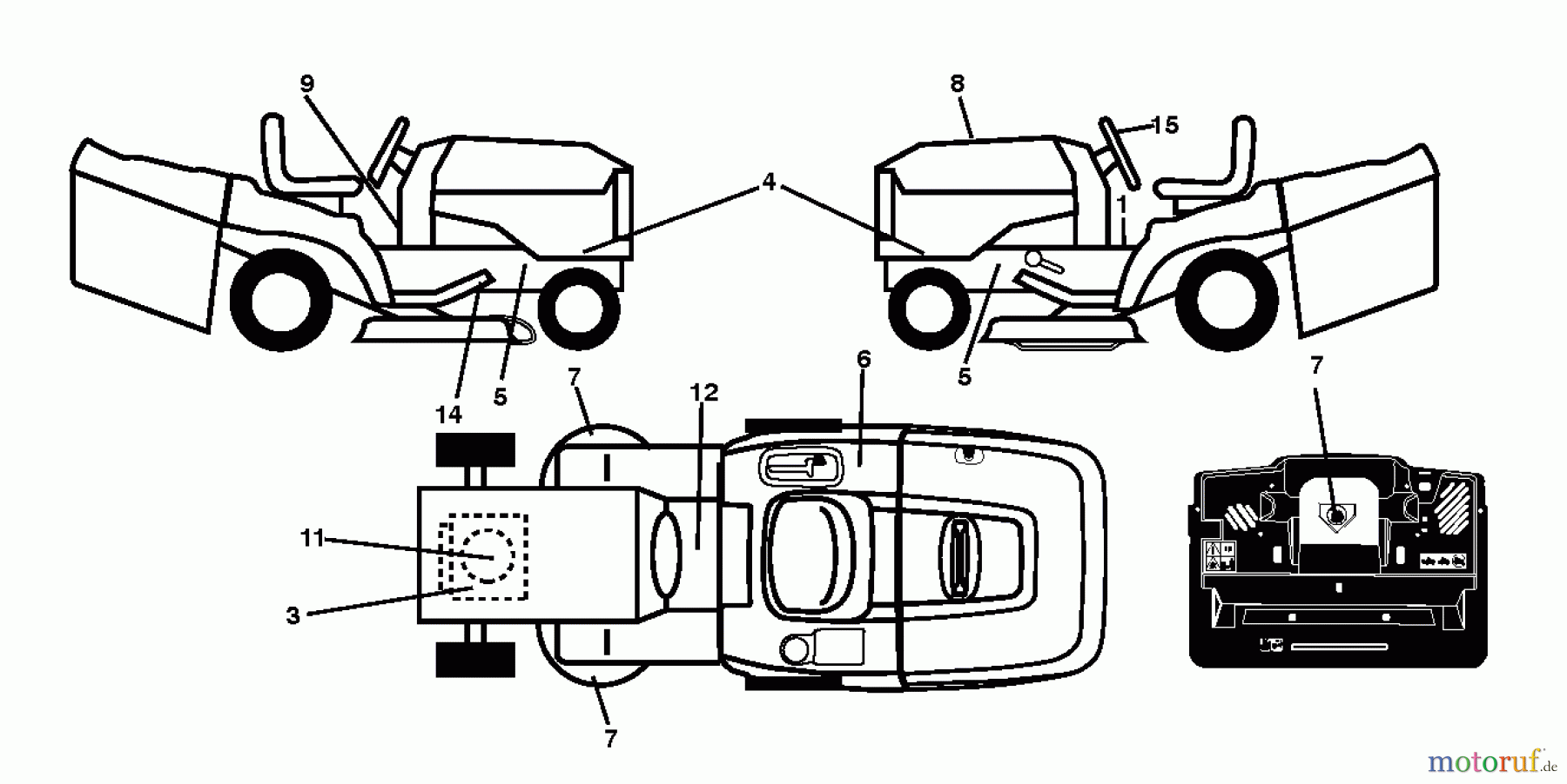 Jonsered Rasen und Garten Traktoren LT2317 CMA2 (96051004300) - Jonsered Lawn & Garden Tractor (2012-01) DECALS