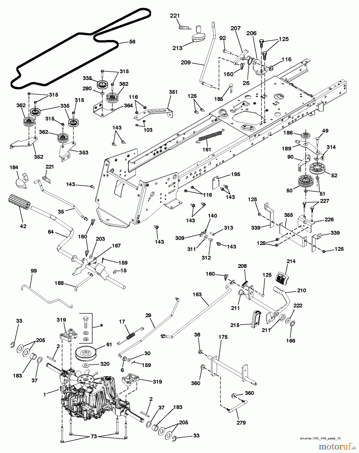 Jonsered Rasen und Garten Traktoren LT2317 CMA2 (96051004300) - Jonsered Lawn & Garden Tractor (2012-01) DRIVE