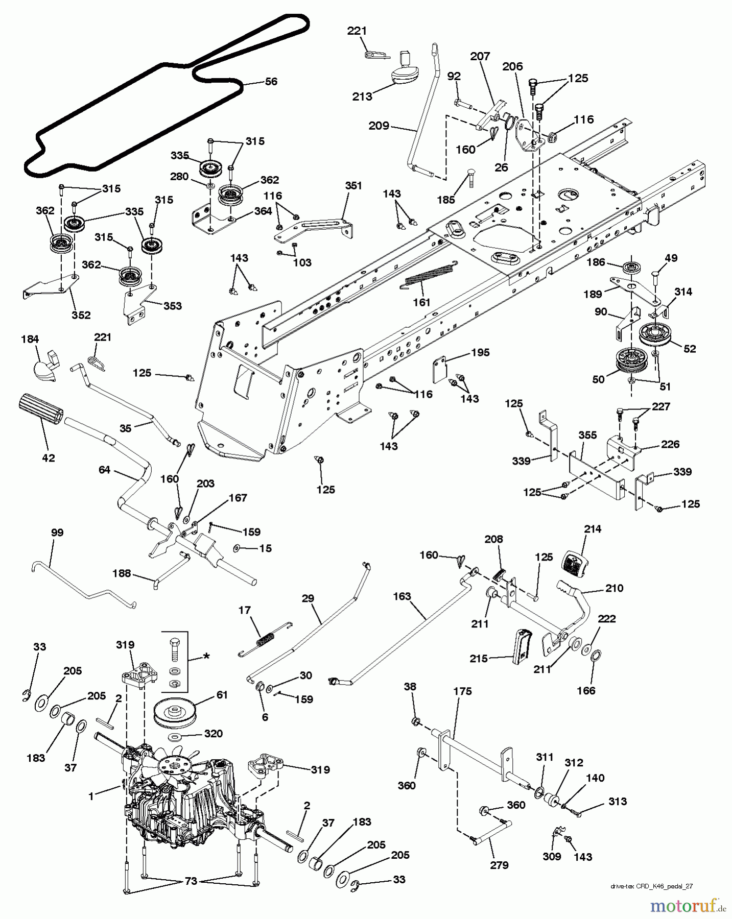 Jonsered Rasen und Garten Traktoren LT2317 CMA2 (96051011100) - Jonsered Lawn & Garden Tractor (2013-06) DRIVE