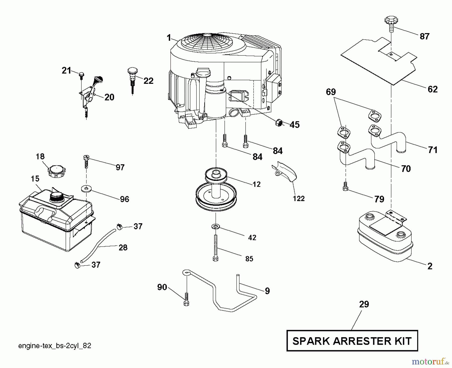 Jonsered Rasen und Garten Traktoren LT2317 CMA2 (96051008001) - Jonsered Lawn & Garden Tractor (2013-01) ENGINE