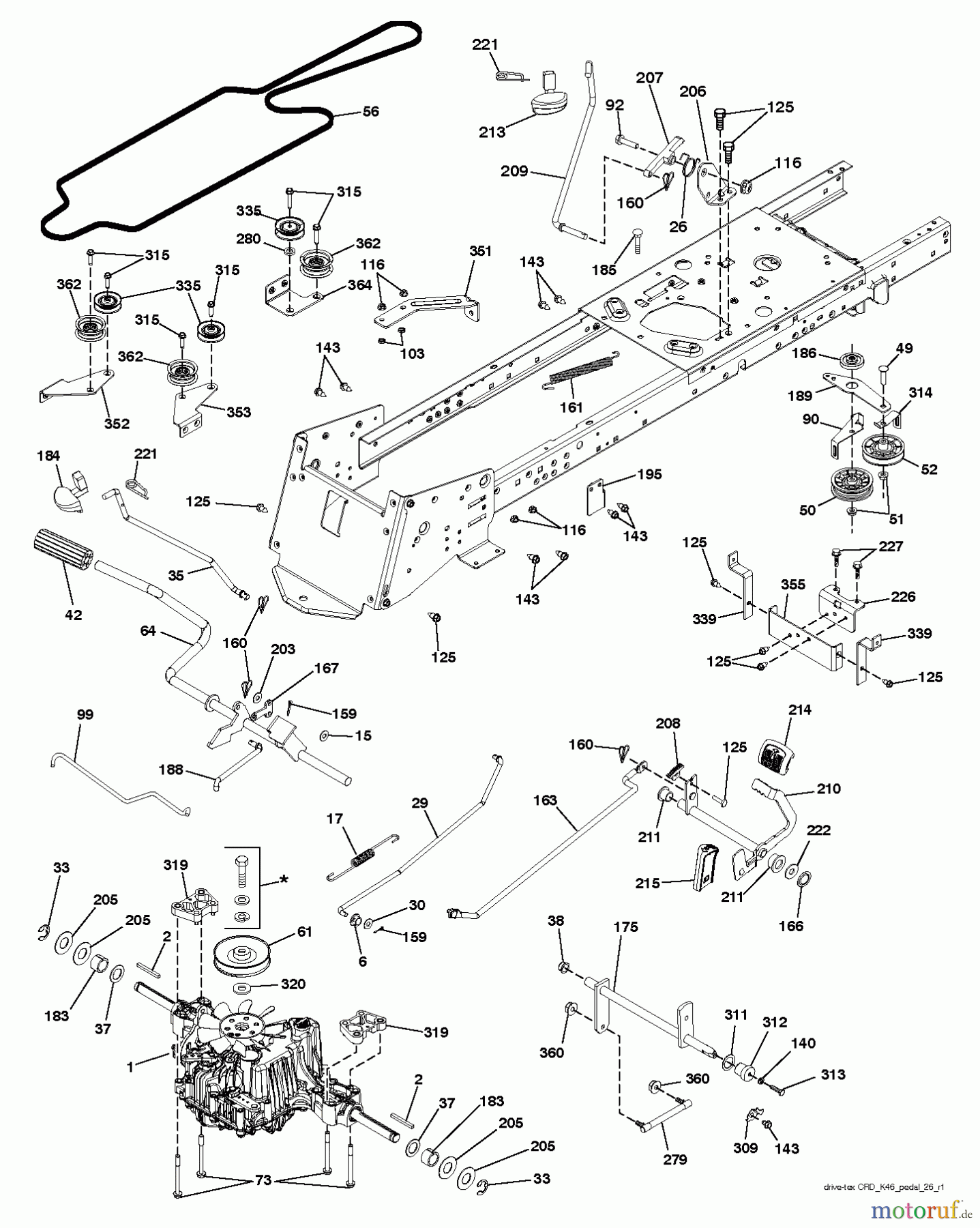  Jonsered Rasen  und Garten Traktoren LT2317 CMA2 (96051008100) - Jonsered Lawn & Garden Tractor (2012-10) DRIVE