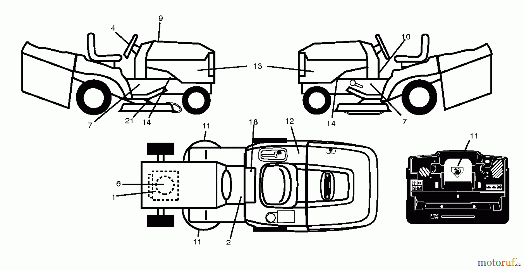 Jonsered Rasen und Garten Traktoren LT2317 CMA2 (96051008101) - Jonsered Lawn & Garden Tractor (2013-01) DECALS