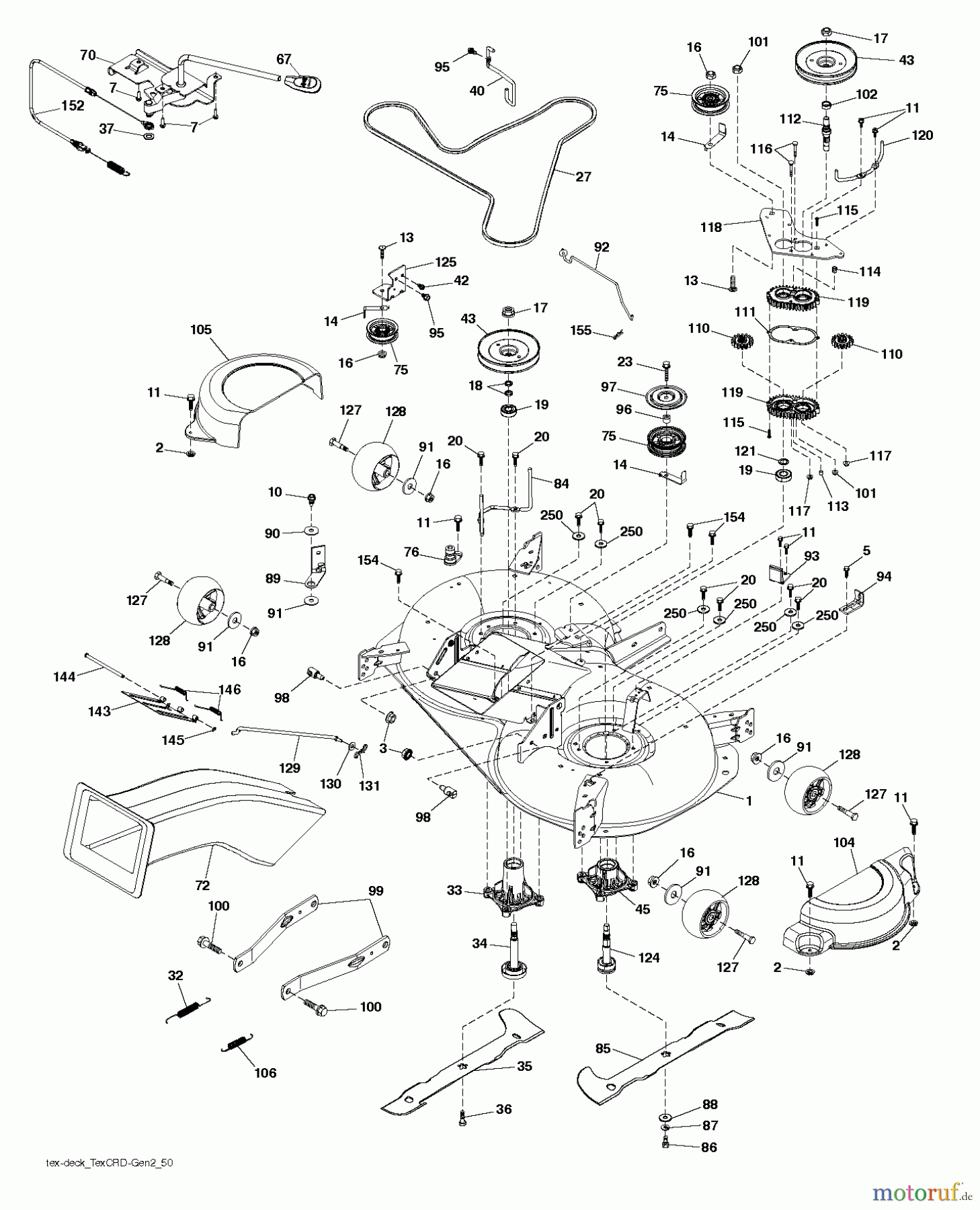  Jonsered Rasen  und Garten Traktoren LT2320 CMA2 (96051011200) - Jonsered Lawn & Garden Tractor (2013-06) MOWER DECK / CUTTING DECK